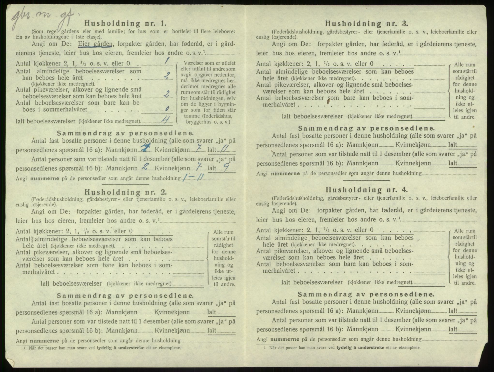 SAB, 1920 census for Jølster, 1920, p. 439