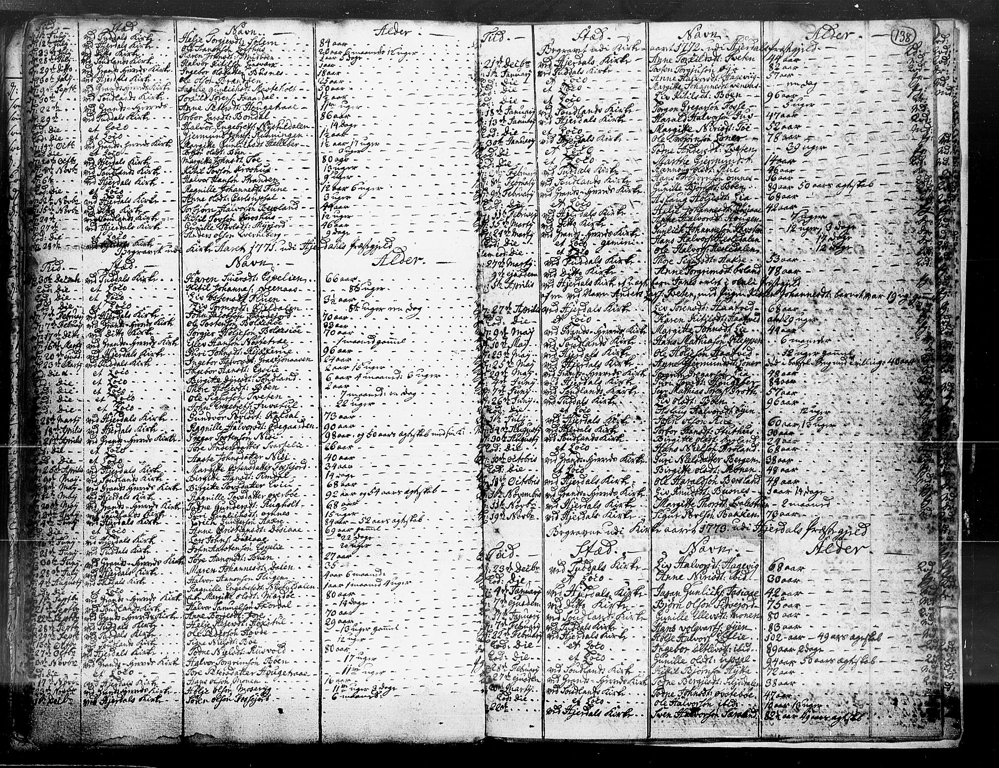 Hjartdal kirkebøker, SAKO/A-270/F/Fa/L0003: Parish register (official) no. I 3, 1727-1775, p. 138