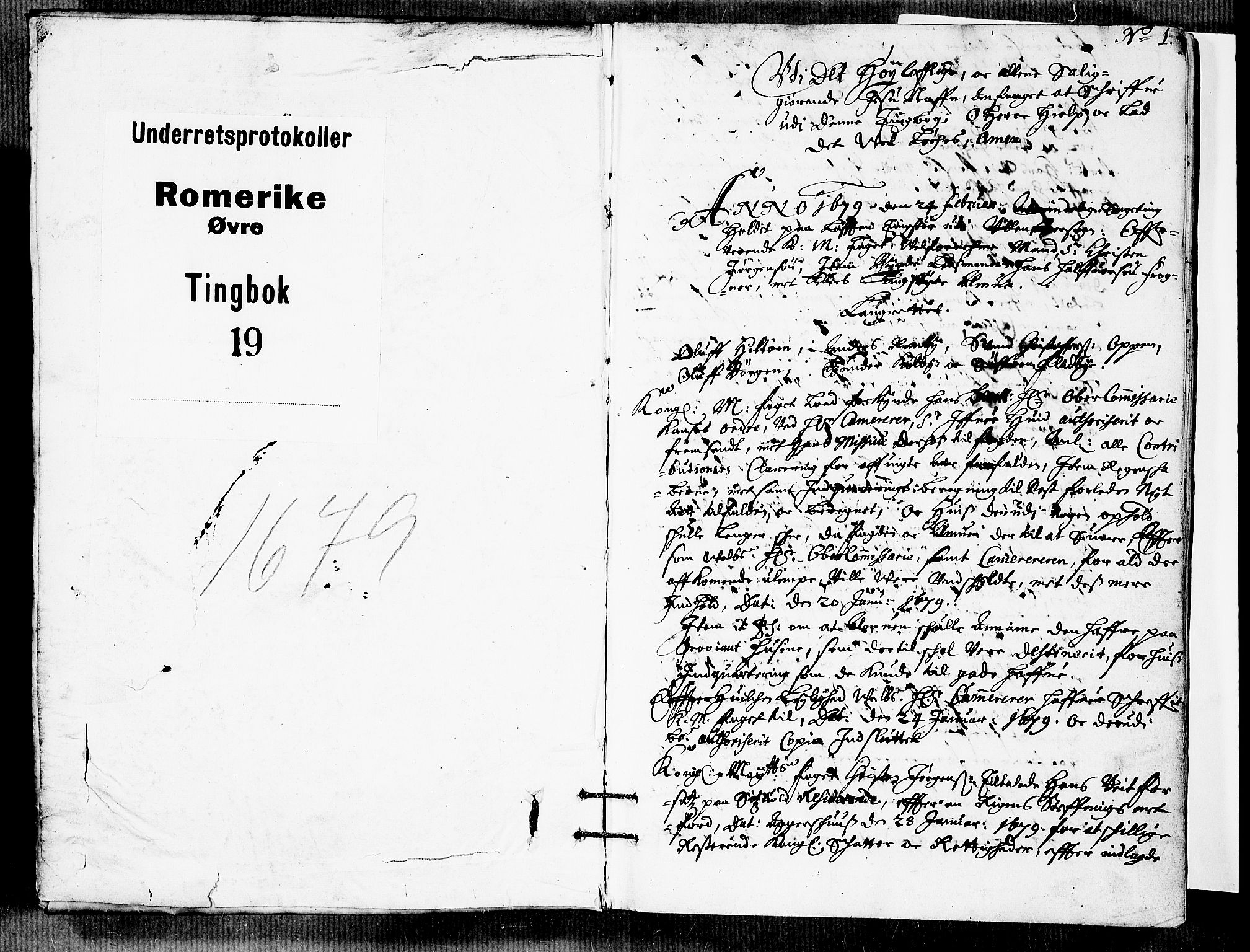 Øvre Romerike sorenskriveri, SAO/A-10649/F/Fb/L0019: Tingbok 19, 1679, p. 0b-1a