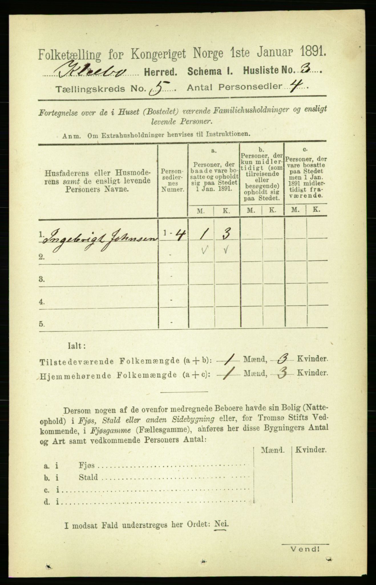 RA, 1891 census for 1662 Klæbu, 1891, p. 1013