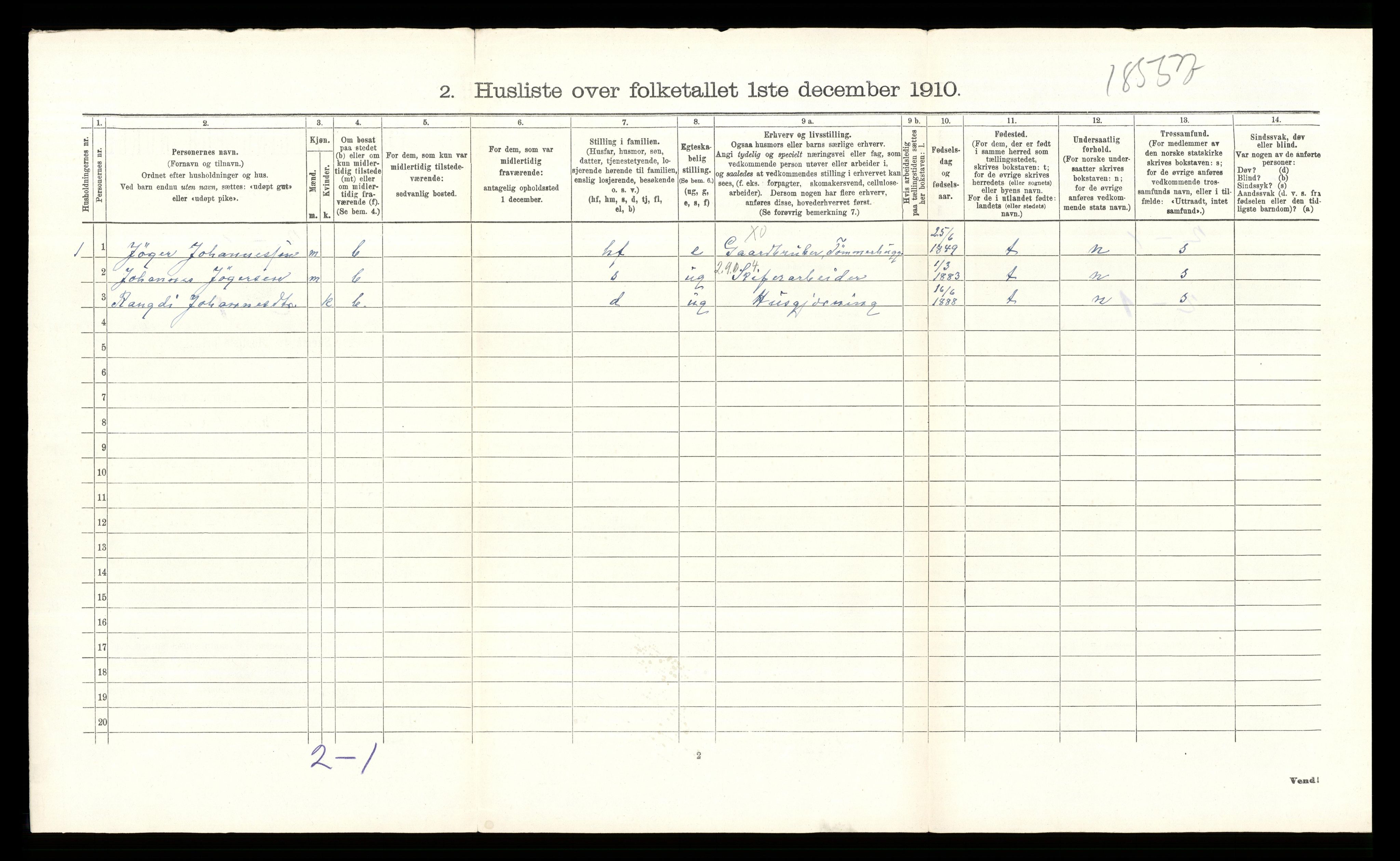 RA, 1910 census for Øystre Slidre, 1910, p. 137