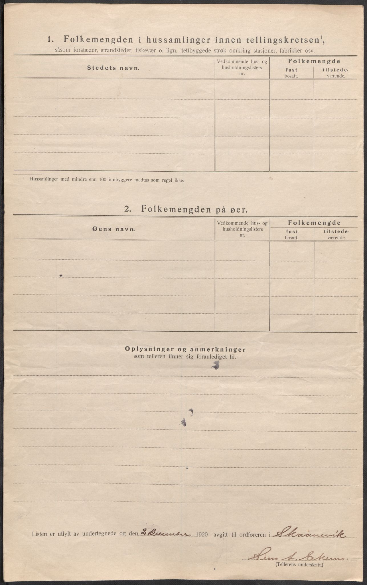 SAB, 1920 census for Skånevik, 1920, p. 42