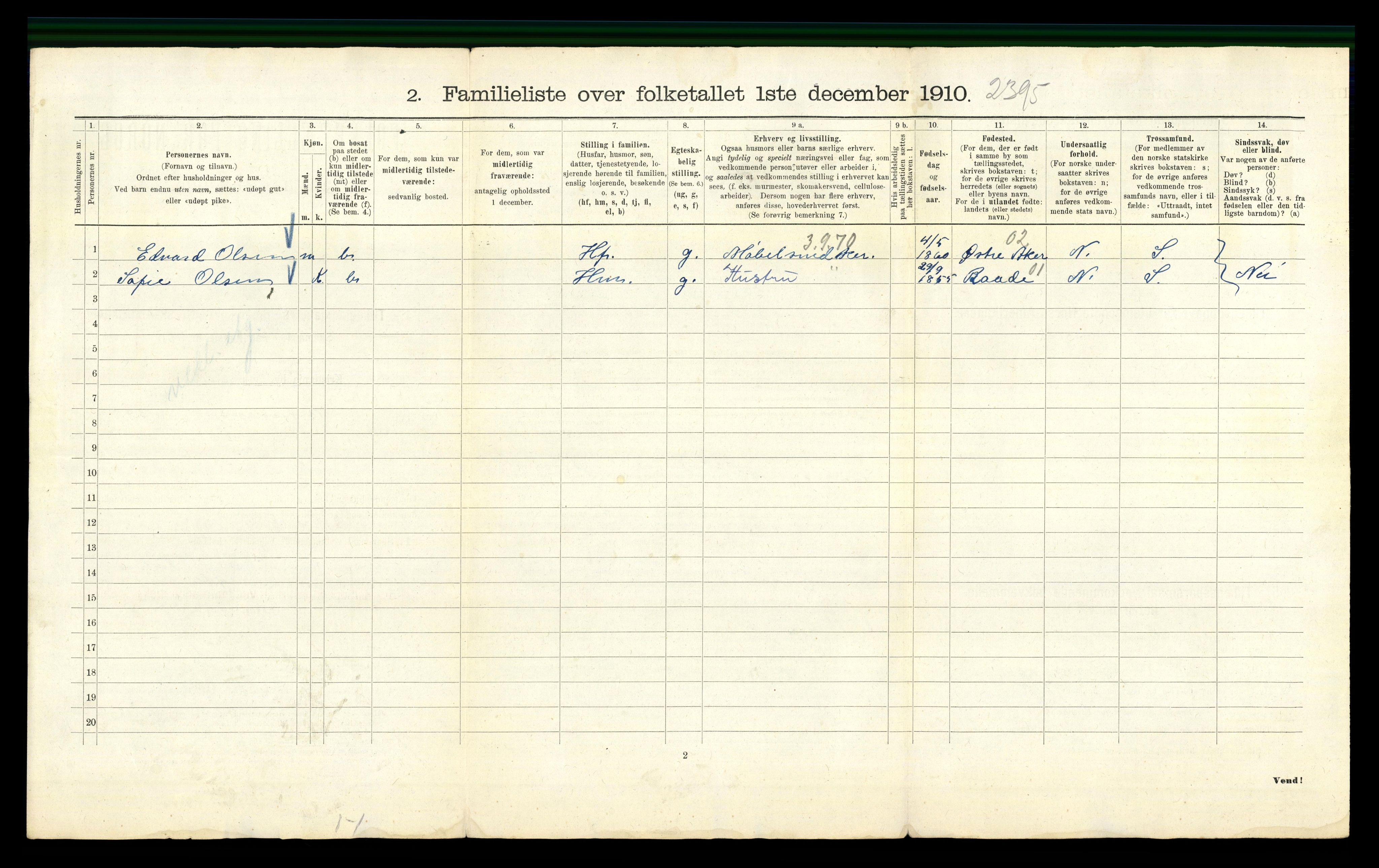 RA, 1910 census for Kristiania, 1910, p. 71168