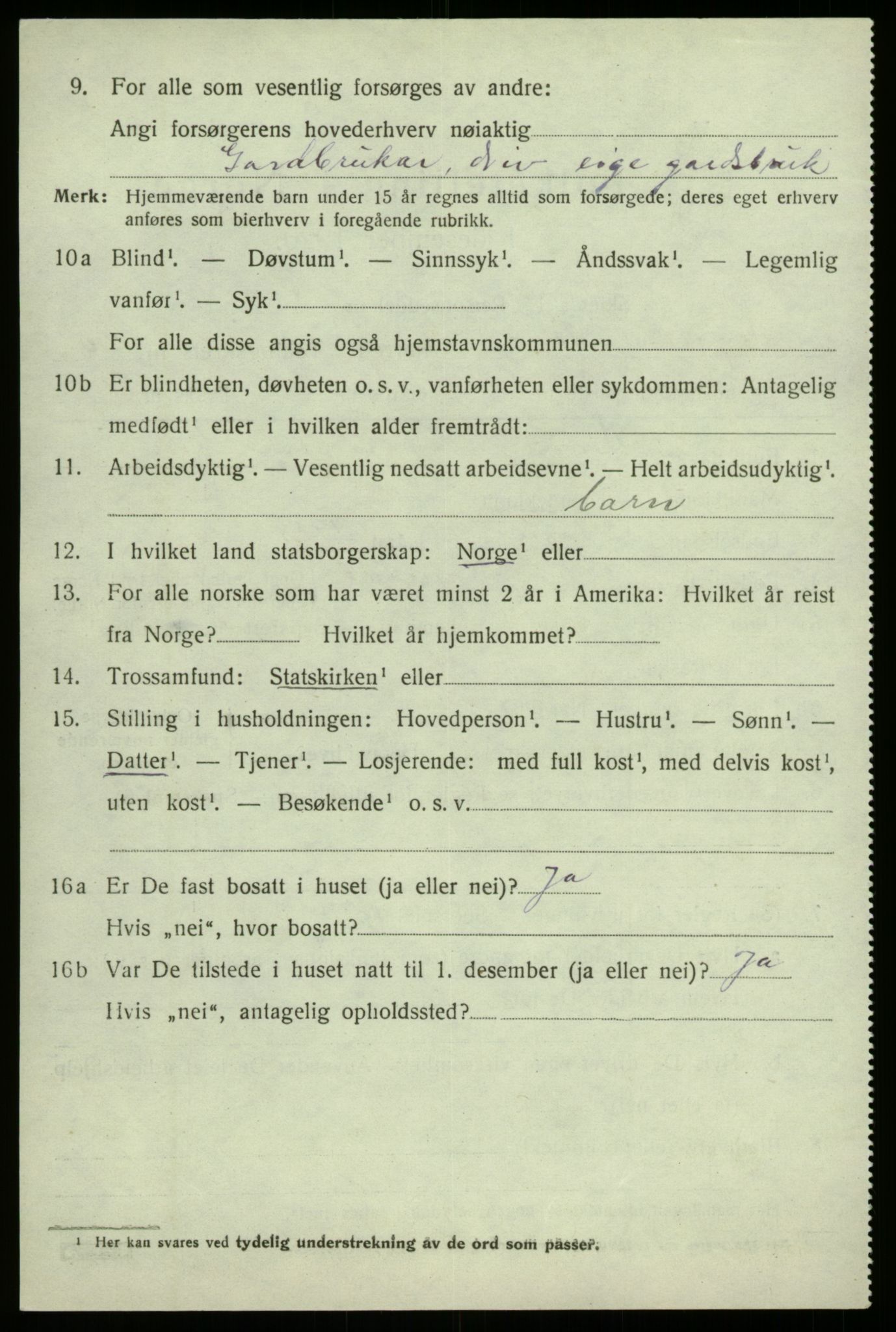 SAB, 1920 census for Sogndal, 1920, p. 7520