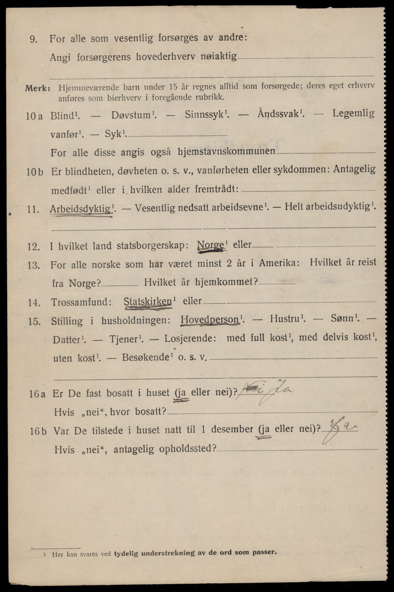 SAT, 1920 census for Trondheim, 1920, p. 142485