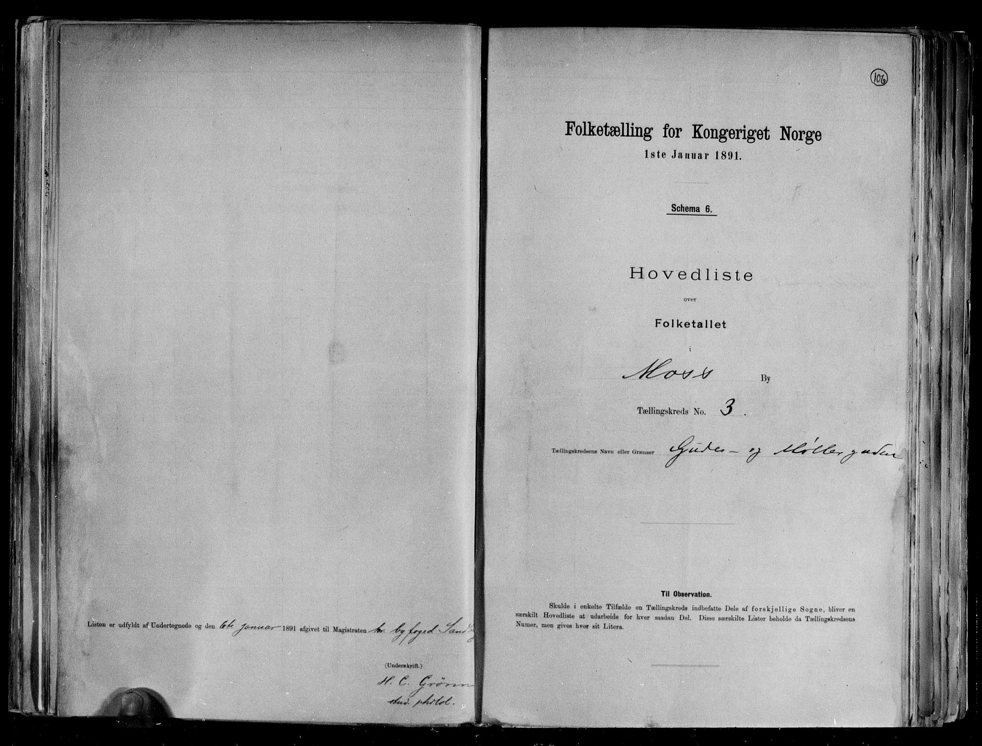 RA, 1891 census for 0104 Moss, 1891, p. 9