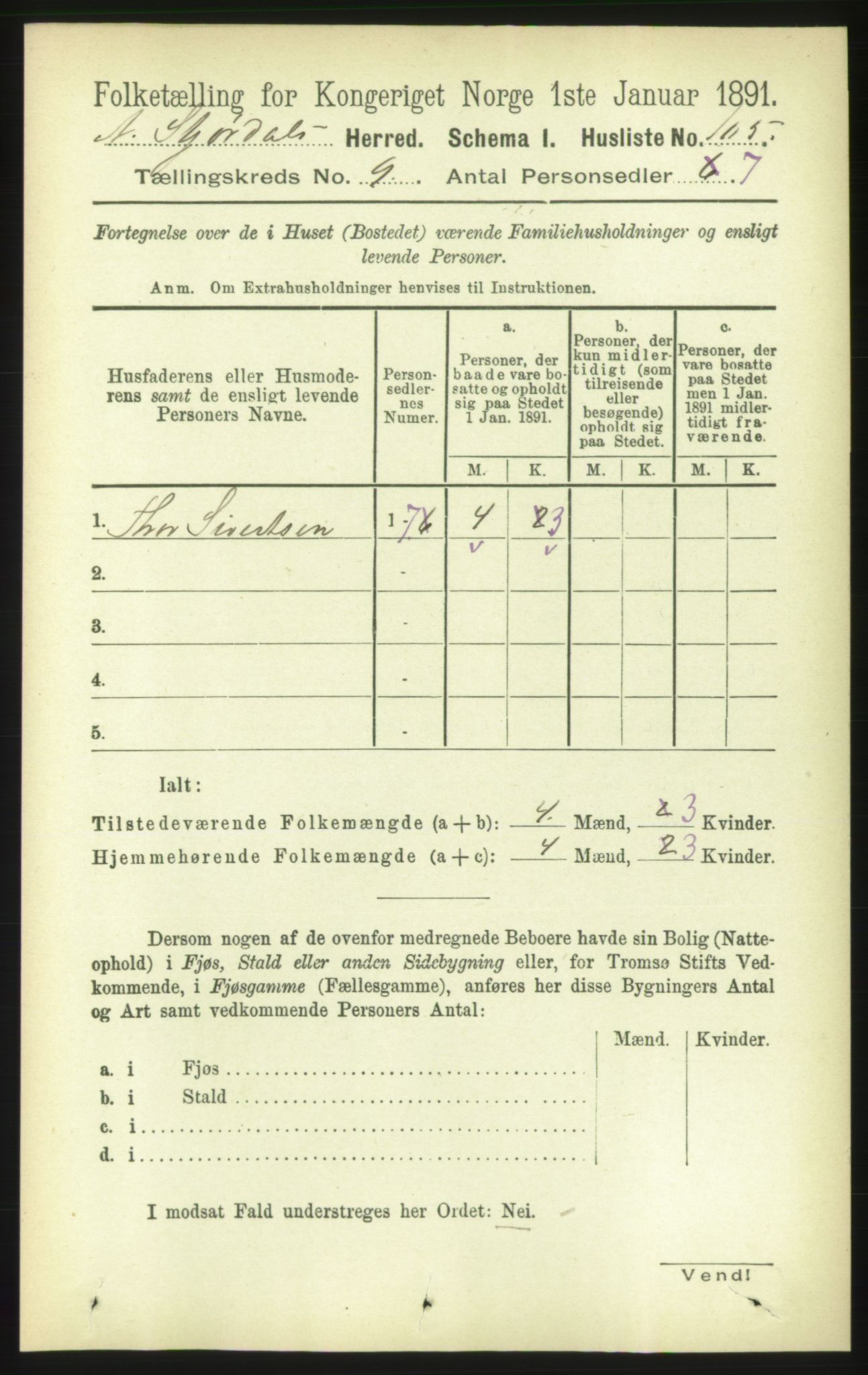 RA, 1891 census for 1714 Nedre Stjørdal, 1891, p. 4838