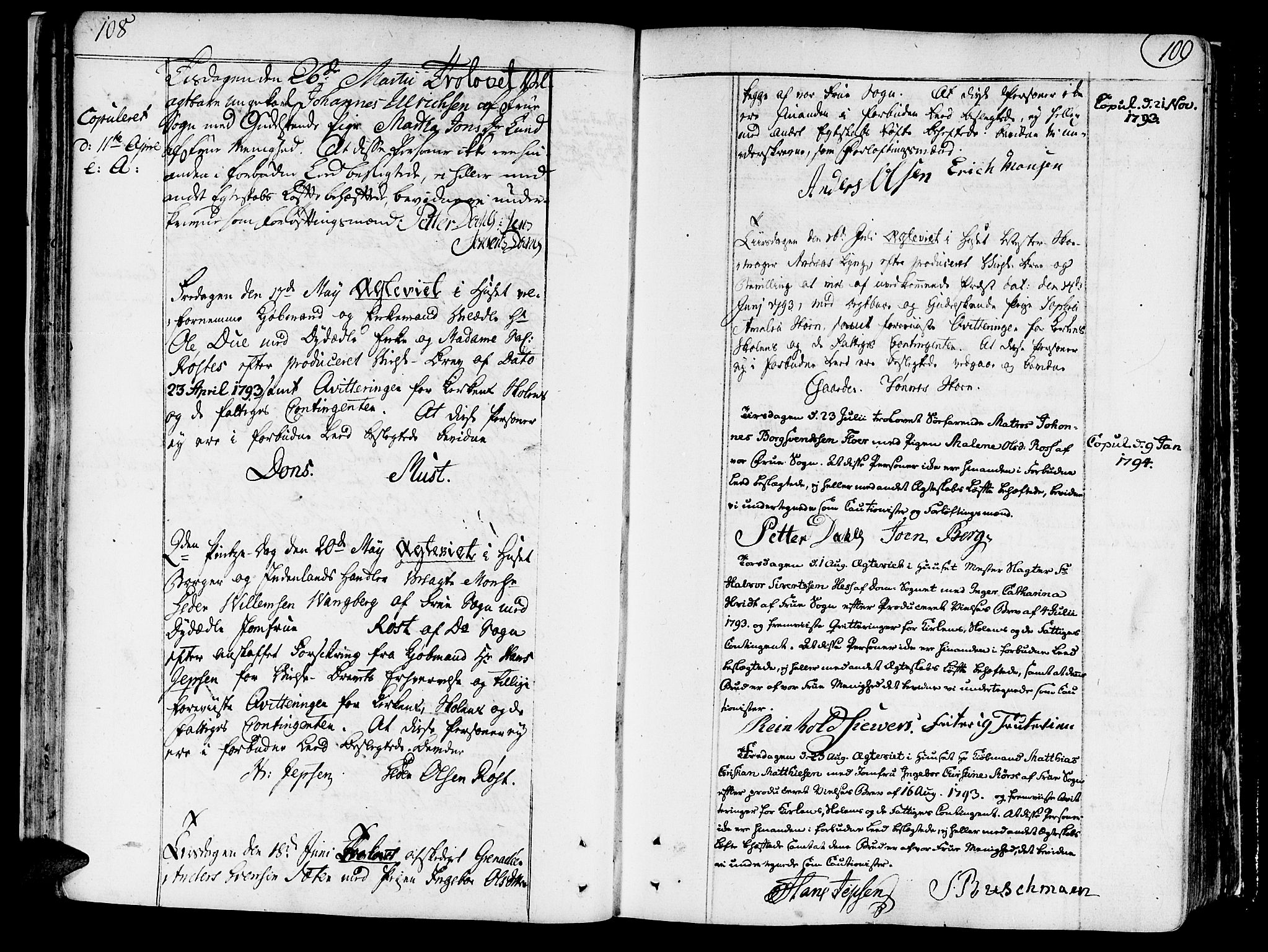 Ministerialprotokoller, klokkerbøker og fødselsregistre - Sør-Trøndelag, SAT/A-1456/602/L0105: Parish register (official) no. 602A03, 1774-1814, p. 108-109