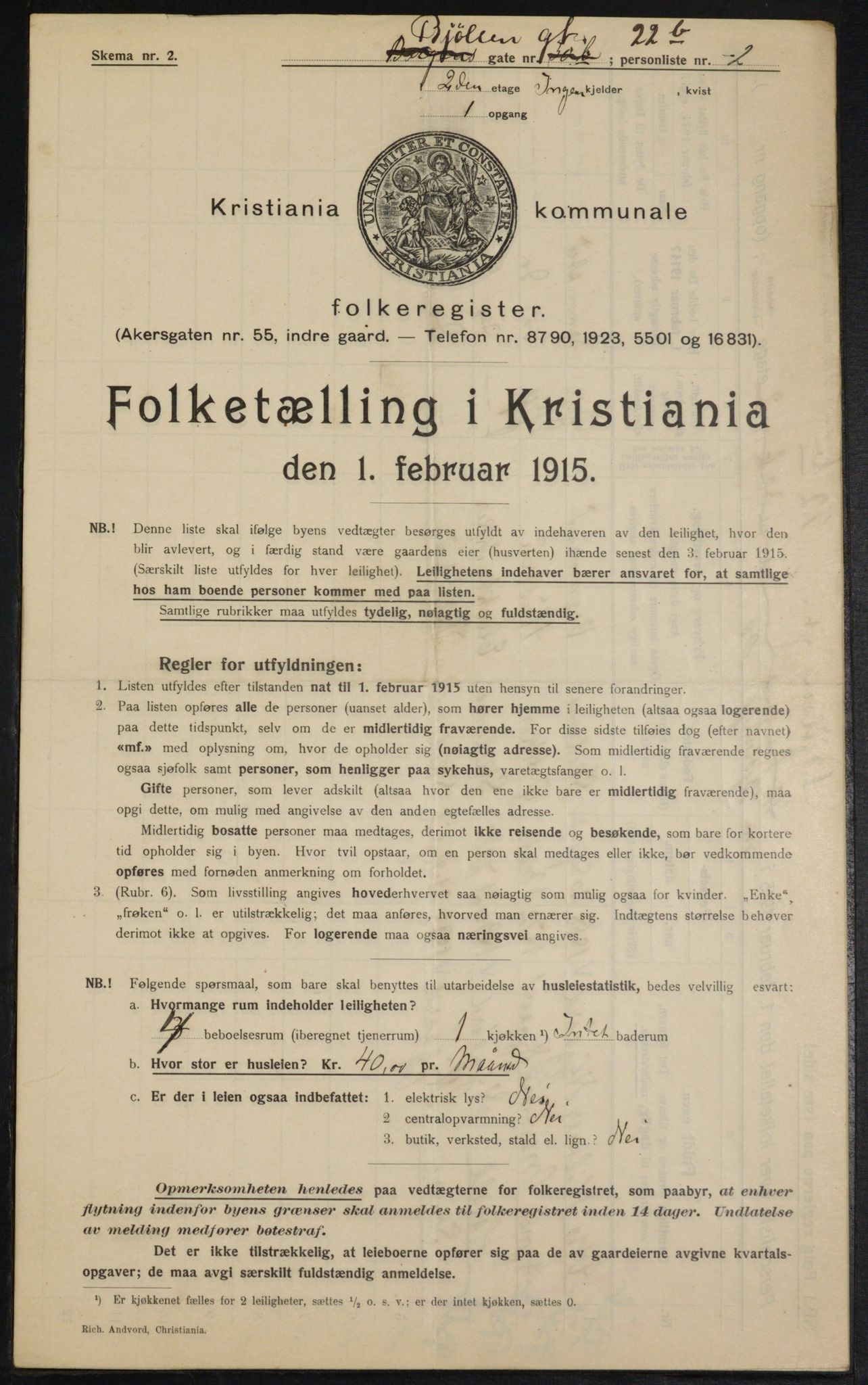 OBA, Municipal Census 1915 for Kristiania, 1915, p. 6603