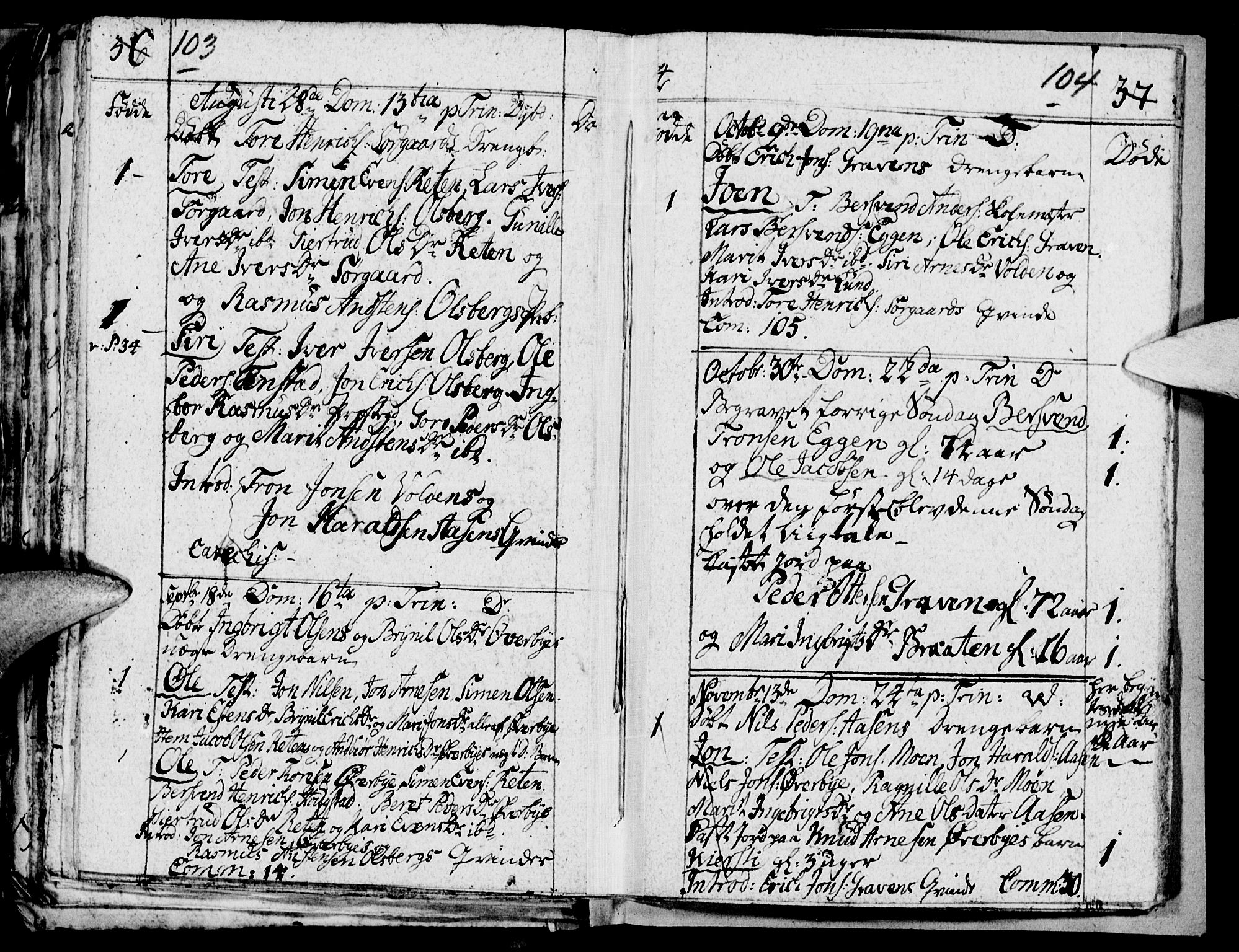 Tynset prestekontor, AV/SAH-PREST-058/H/Ha/Haa/L0005: Parish register (official) no. 5, 1761-1776, p. 103-104