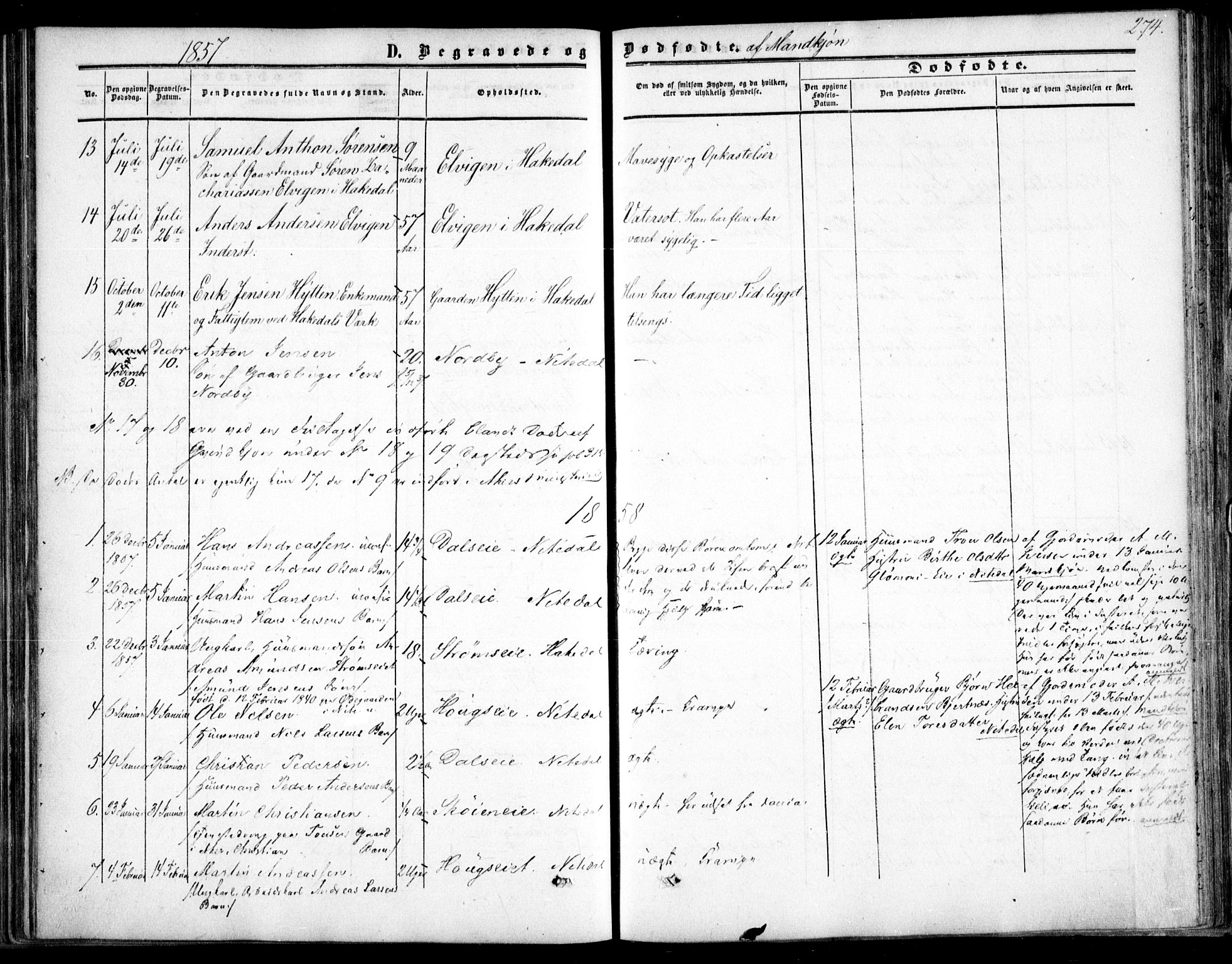 Nittedal prestekontor Kirkebøker, SAO/A-10365a/F/Fa/L0005: Parish register (official) no. I 5, 1850-1862, p. 274