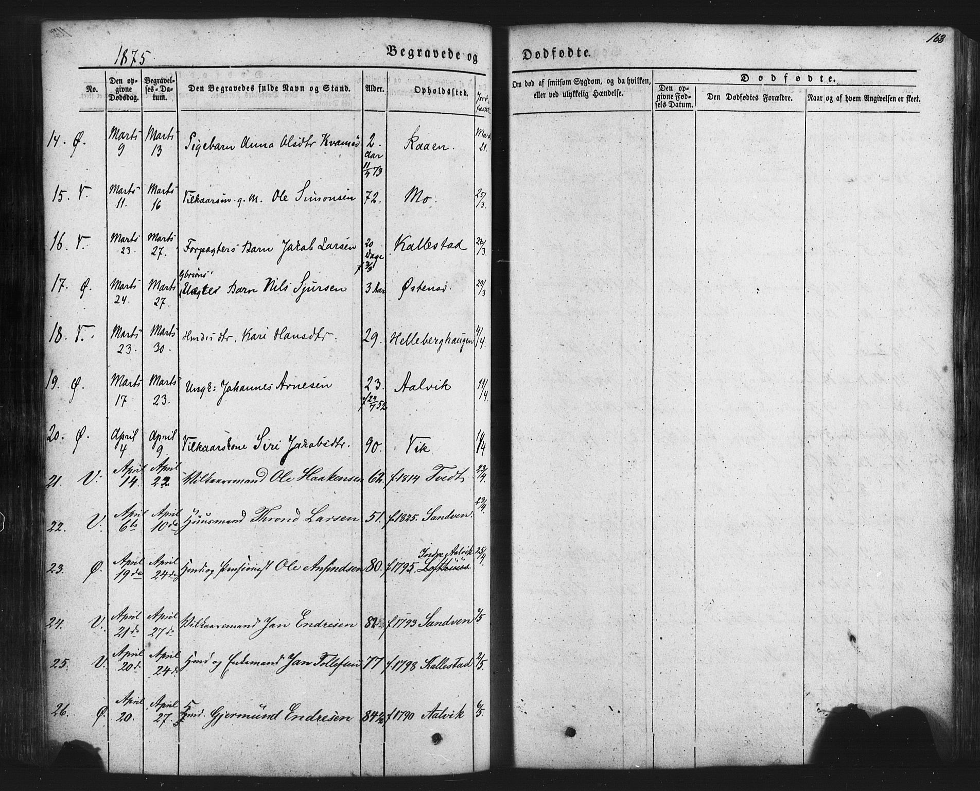 Kvam sokneprestembete, SAB/A-76201/H/Haa: Parish register (official) no. A 9, 1864-1879, p. 163