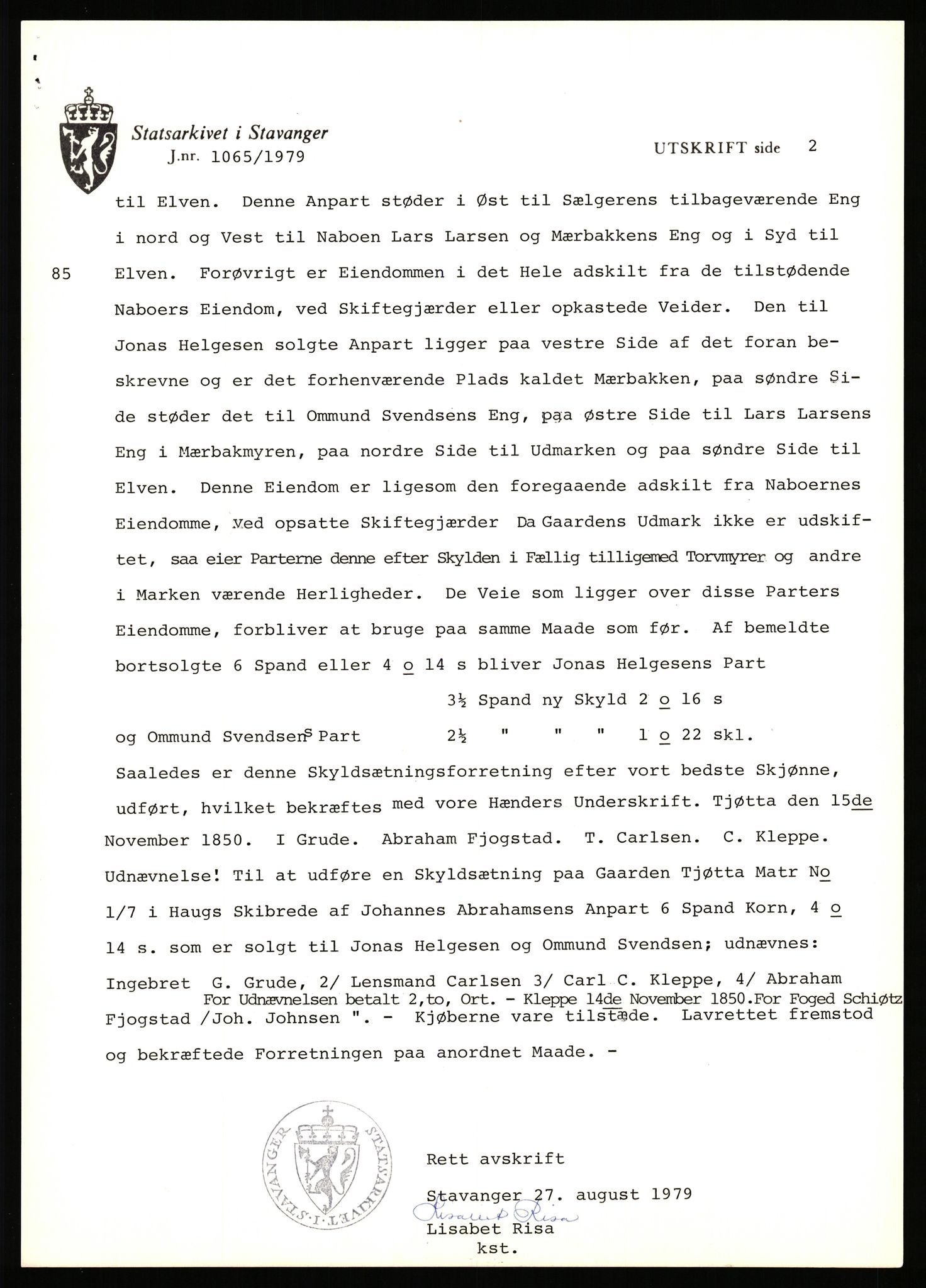 Statsarkivet i Stavanger, AV/SAST-A-101971/03/Y/Yj/L0087: Avskrifter sortert etter gårdsnavn: Tjemsland nordre - Todhammer, 1750-1930, p. 542