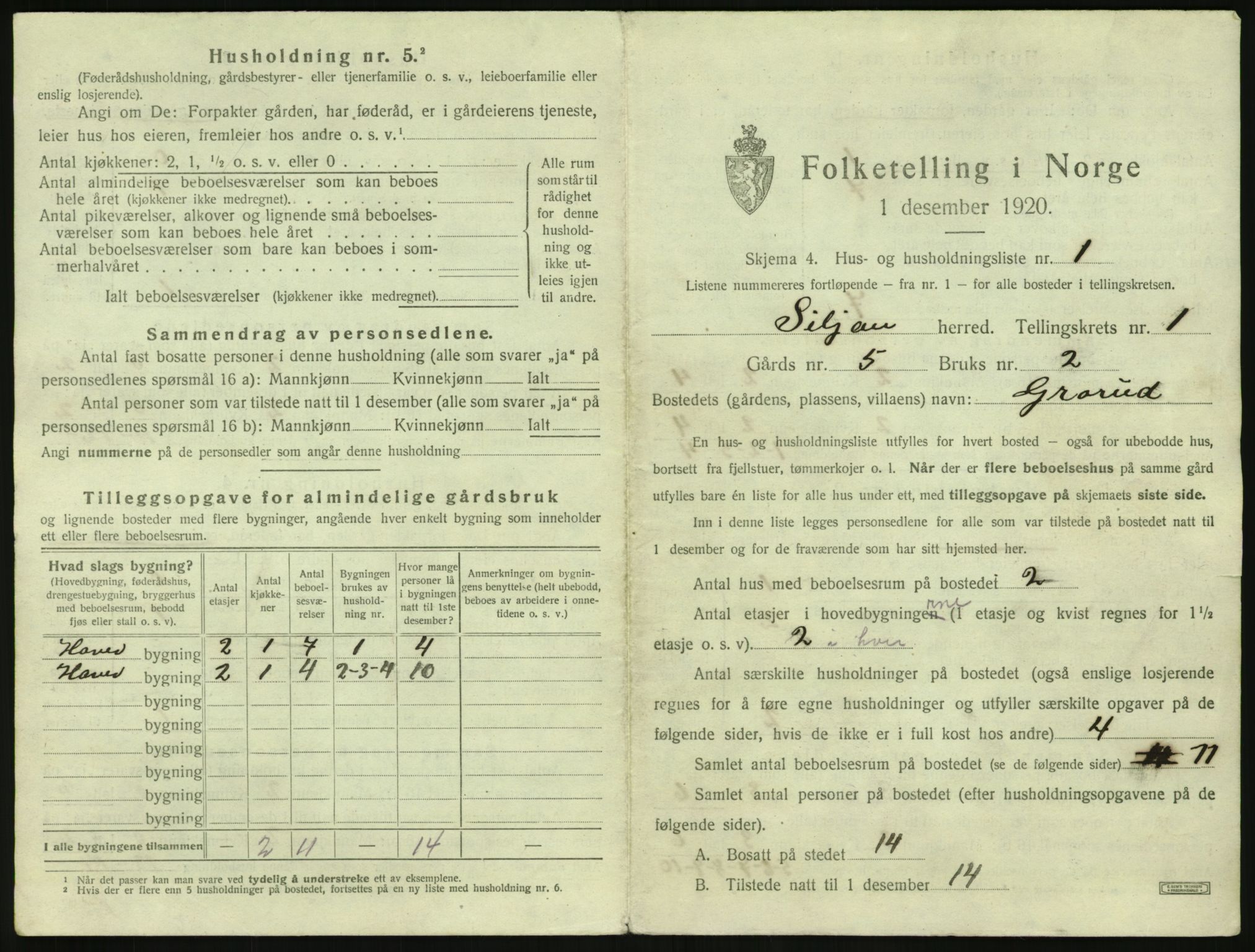 SAKO, 1920 census for Siljan, 1920, p. 25