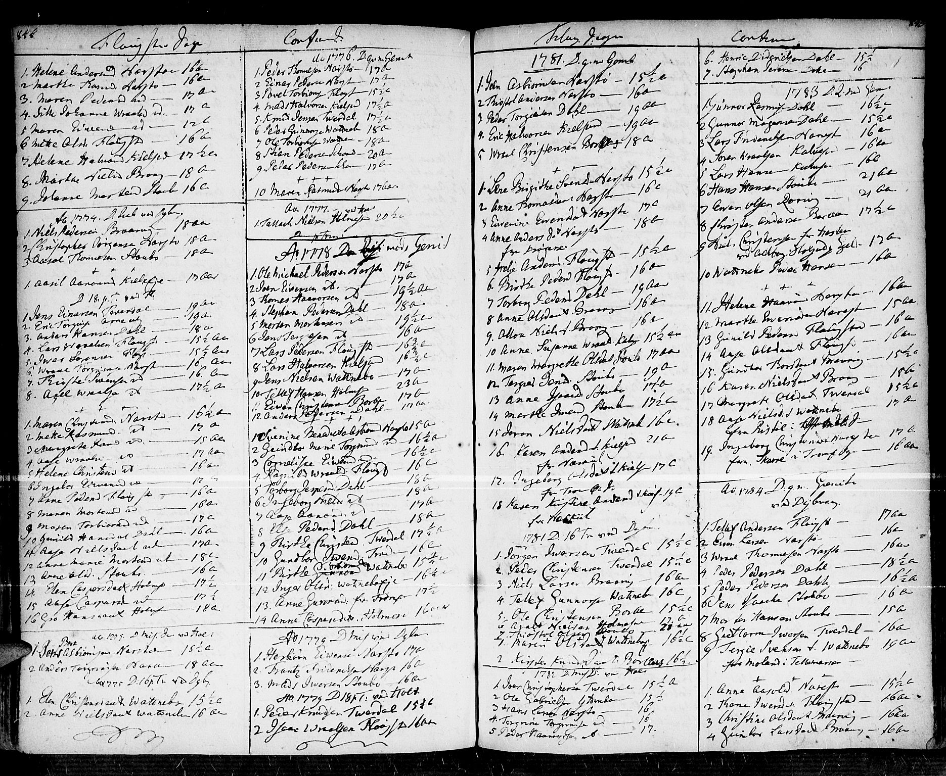 Dypvåg sokneprestkontor, SAK/1111-0007/F/Fa/Faa/L0001: Parish register (official) no. A 1 /2, 1765-1798, p. 844-845