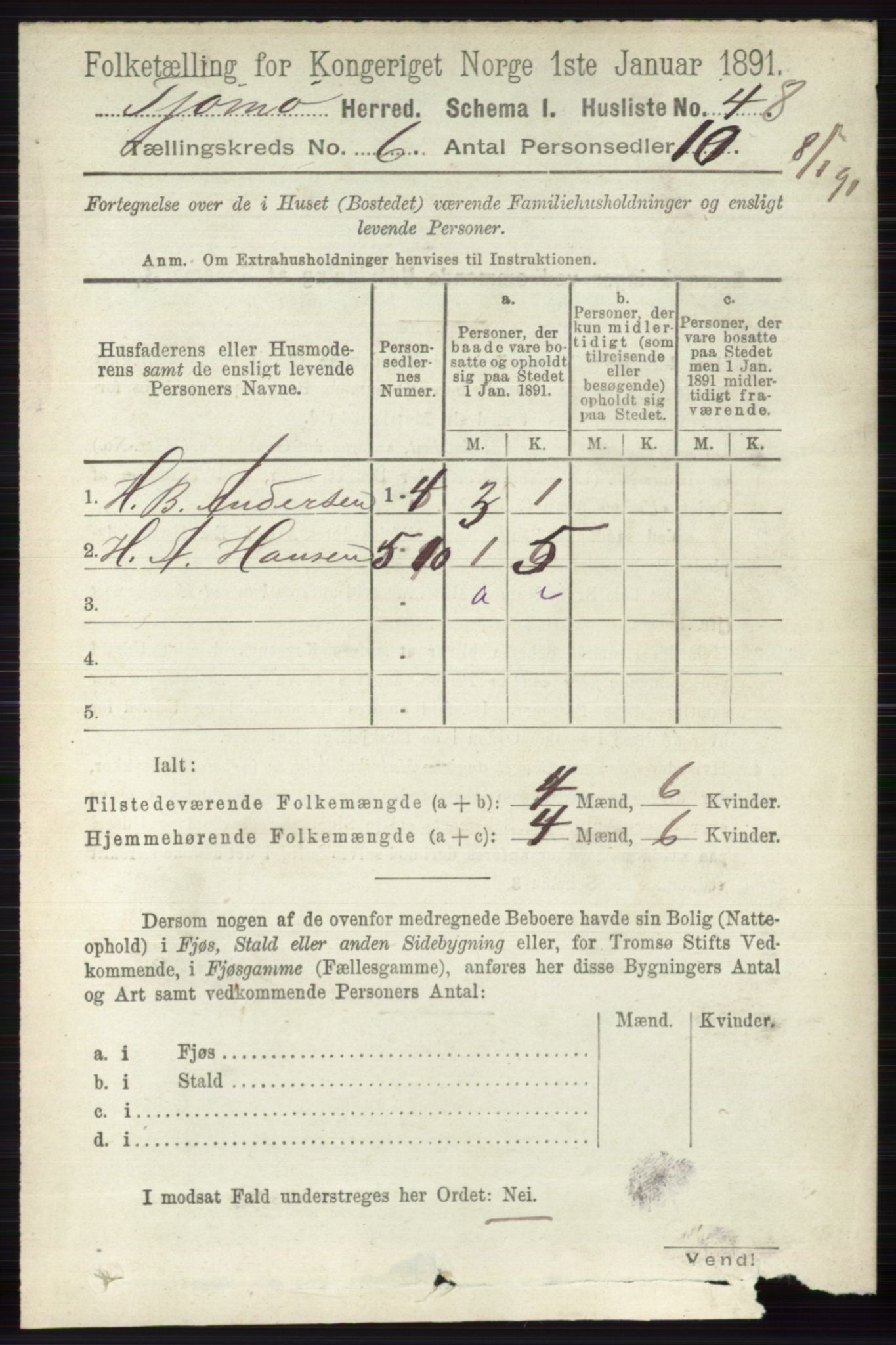 RA, 1891 census for 0723 Tjøme, 1891, p. 2107