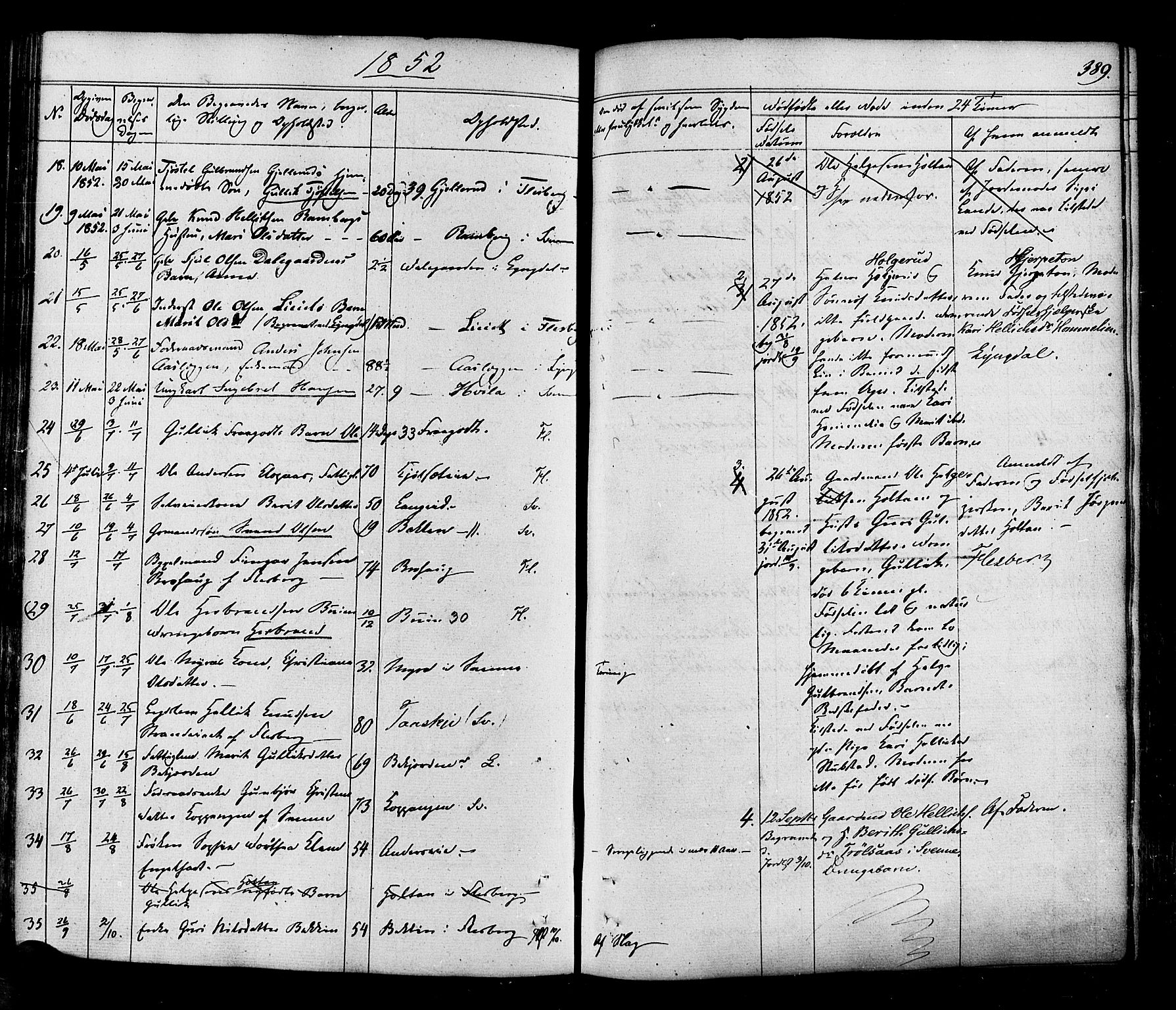 Flesberg kirkebøker, AV/SAKO-A-18/F/Fa/L0006: Parish register (official) no. I 6, 1834-1860, p. 389