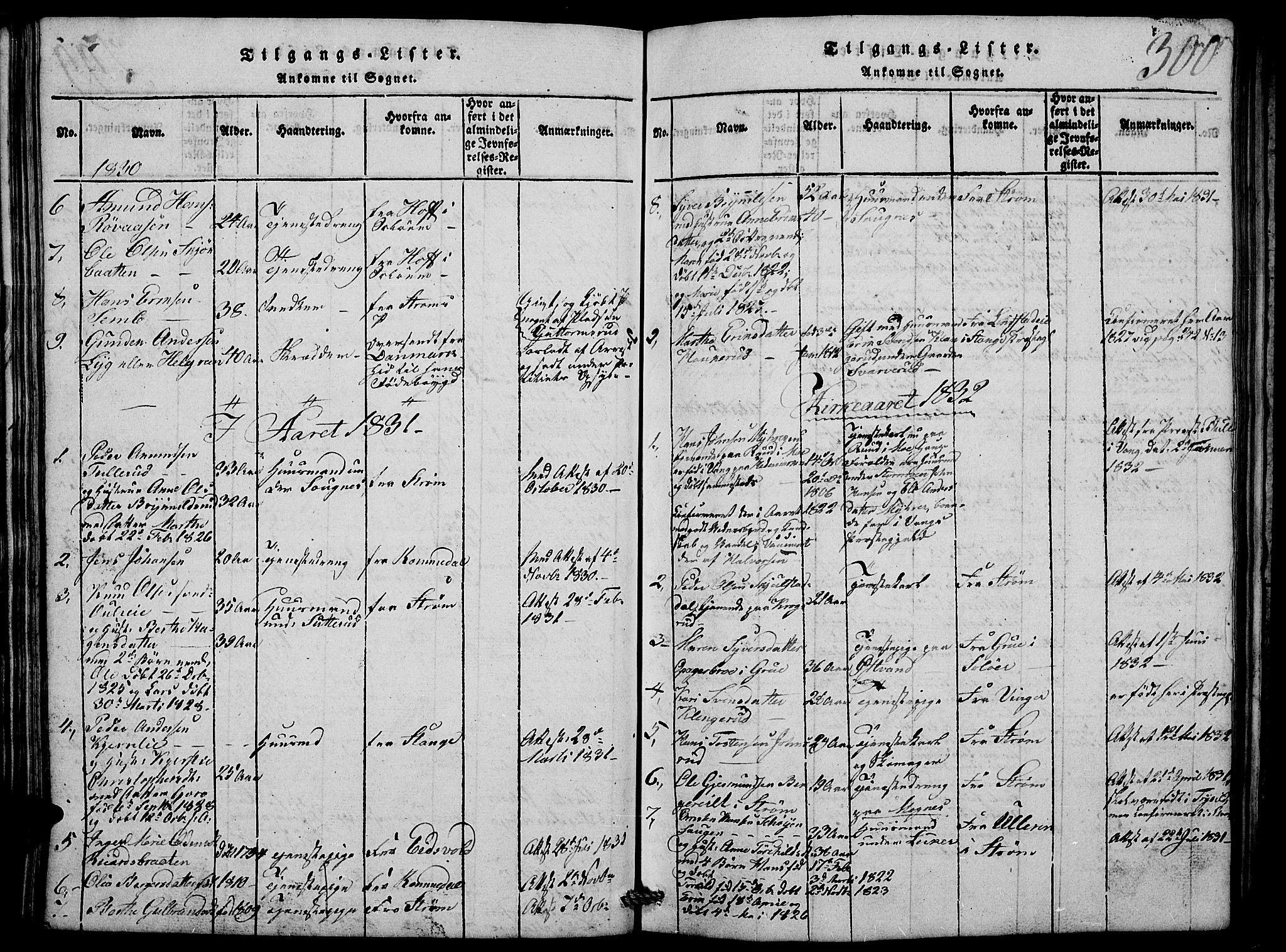 Nord-Odal prestekontor, AV/SAH-PREST-032/H/Ha/Hab/L0001: Parish register (copy) no. 1, 1819-1838, p. 300