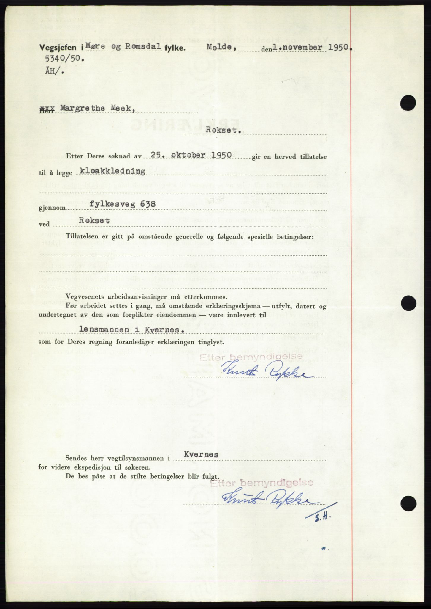 Nordmøre sorenskriveri, AV/SAT-A-4132/1/2/2Ca: Mortgage book no. B106, 1950-1950, Diary no: : 3538/1950