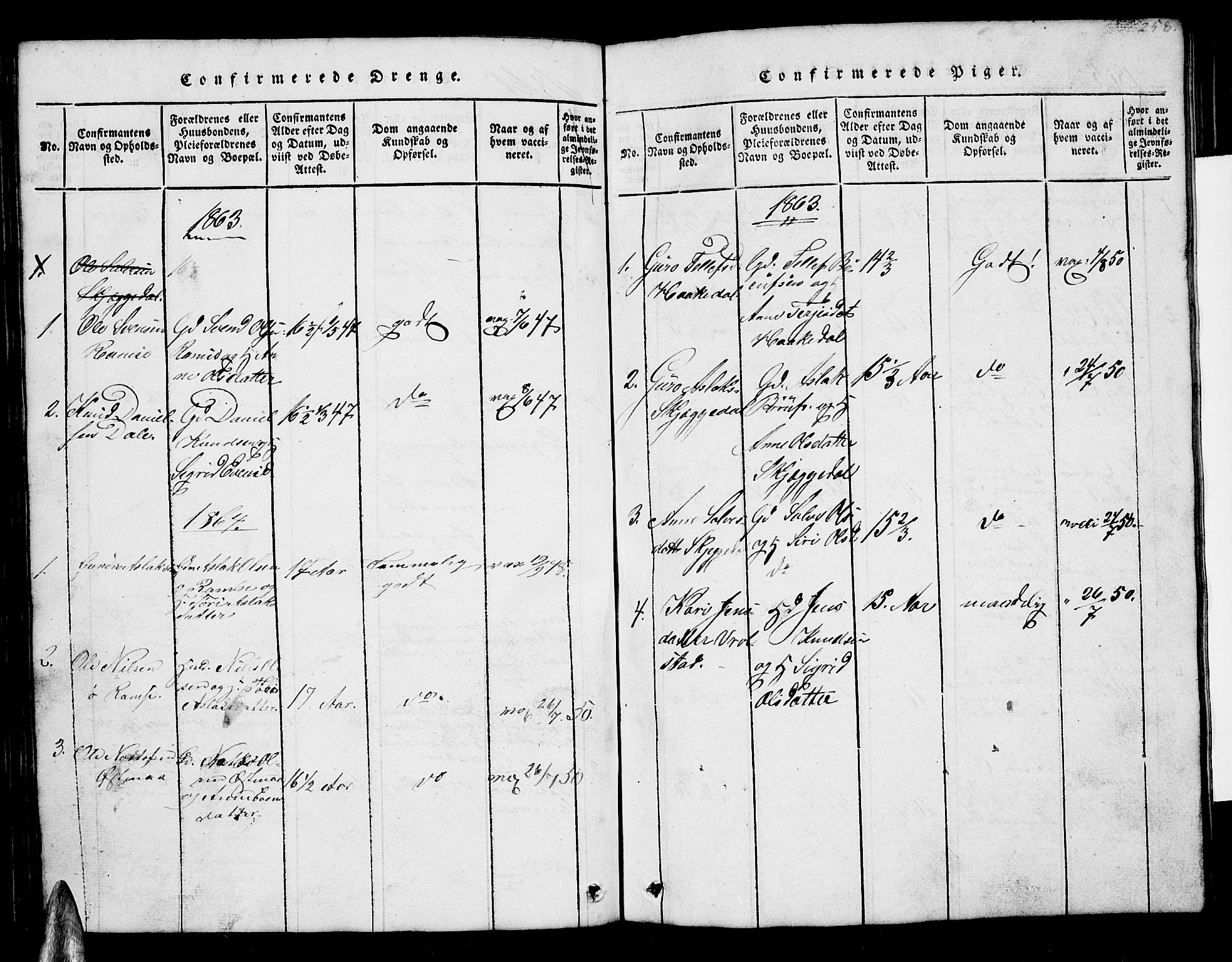 Åmli sokneprestkontor, AV/SAK-1111-0050/F/Fb/Fbb/L0001: Parish register (copy) no. B 1, 1816-1889, p. 258