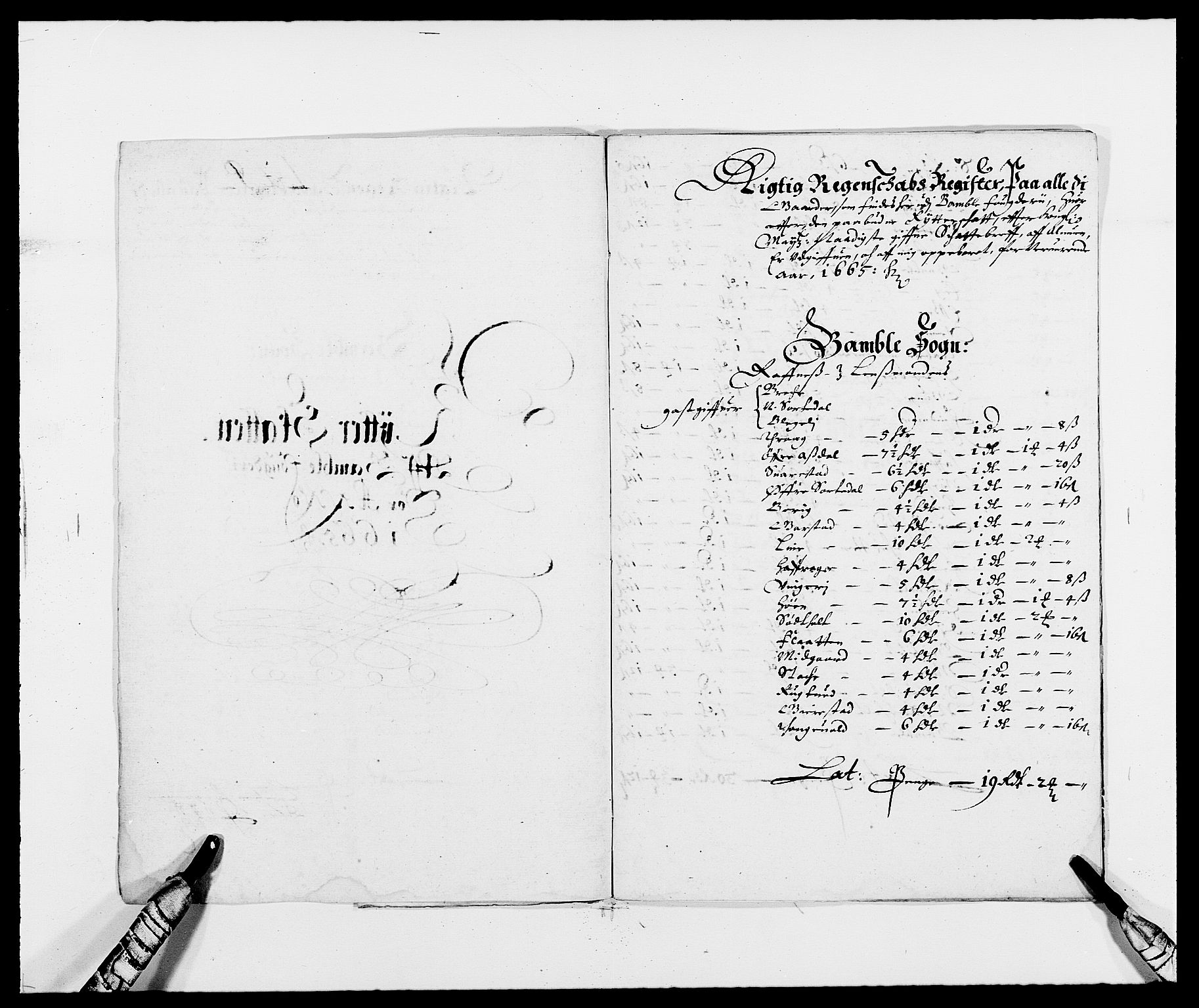 Rentekammeret inntil 1814, Reviderte regnskaper, Fogderegnskap, RA/EA-4092/R34/L2038: Fogderegnskap Bamble, 1662-1669, p. 223
