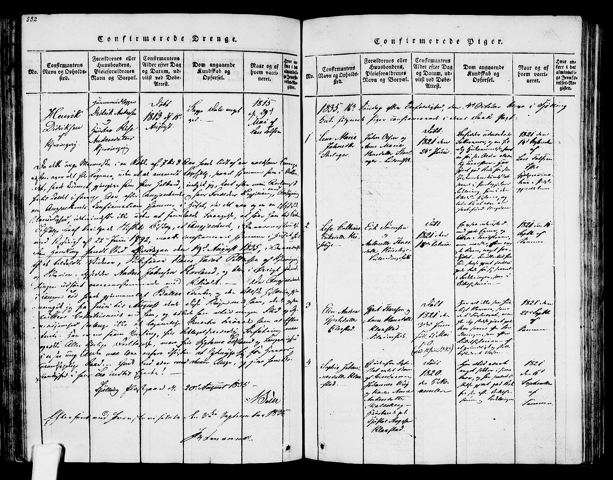 Tjølling kirkebøker, SAKO/A-60/F/Fa/L0005: Parish register (official) no. 5, 1814-1836, p. 552-553