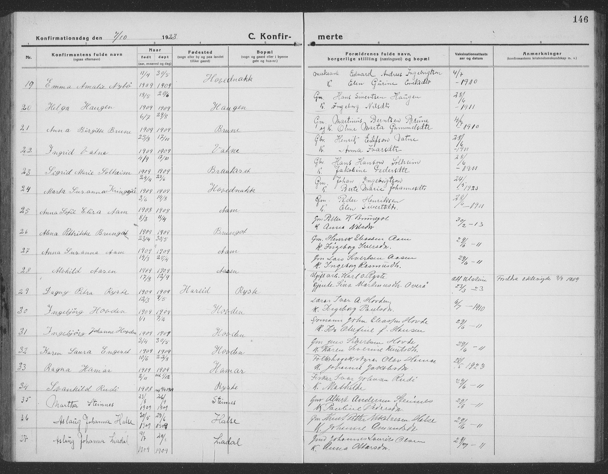 Ministerialprotokoller, klokkerbøker og fødselsregistre - Møre og Romsdal, AV/SAT-A-1454/513/L0191: Parish register (copy) no. 513C05, 1920-1941, p. 146