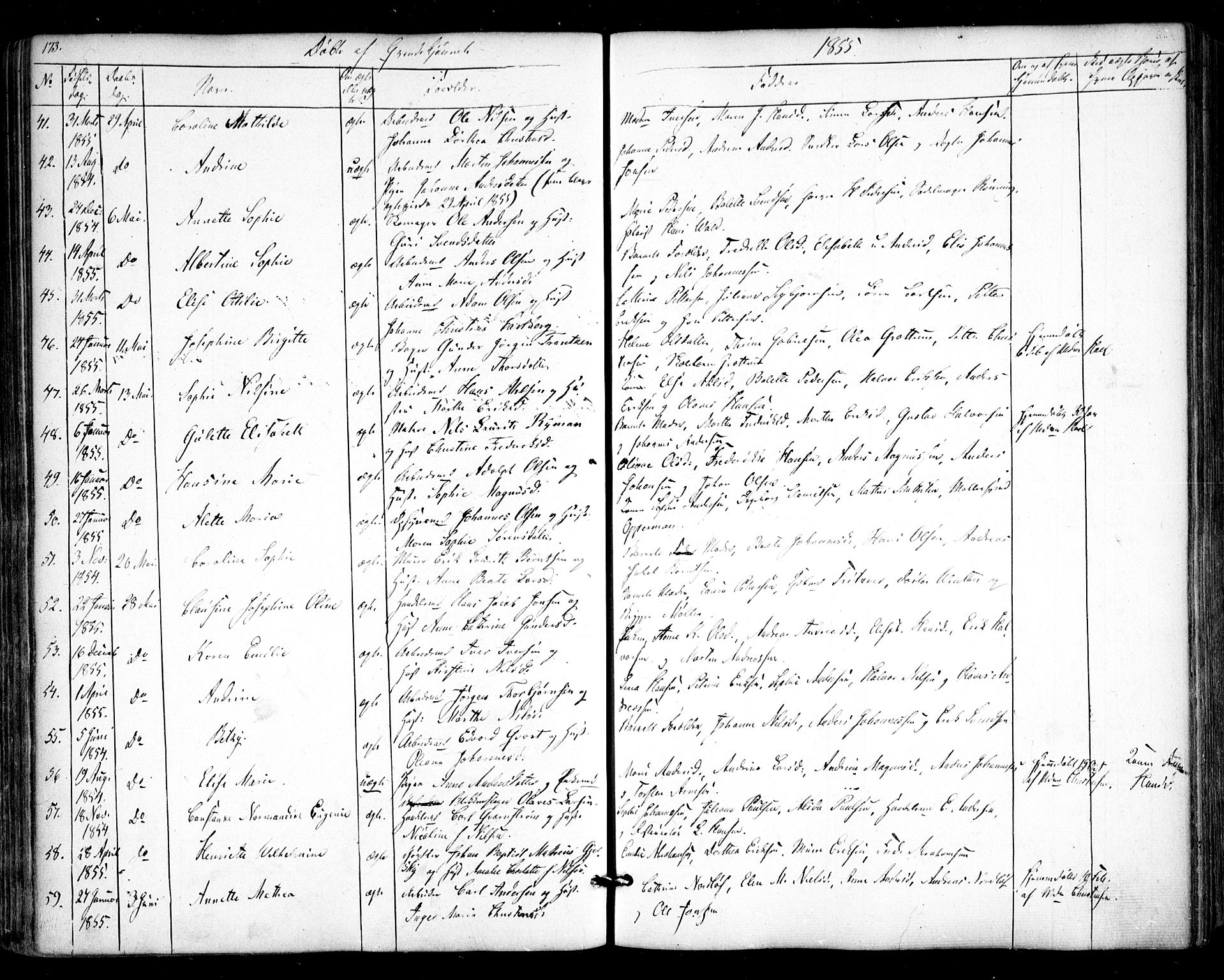 Halden prestekontor Kirkebøker, AV/SAO-A-10909/F/Fa/L0006: Parish register (official) no. I 6, 1845-1856, p. 173