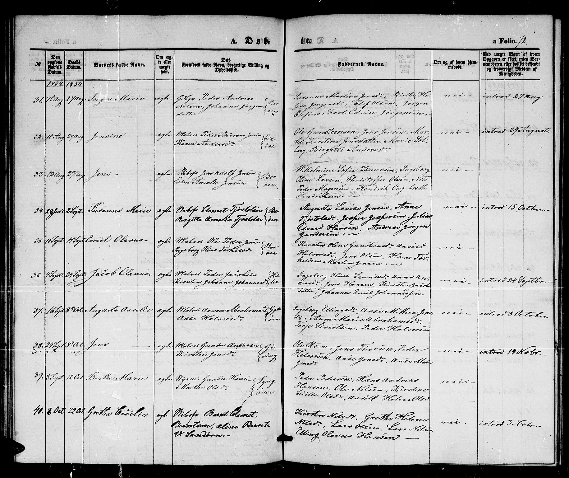 Dypvåg sokneprestkontor, AV/SAK-1111-0007/F/Fb/Fba/L0010: Parish register (copy) no. B 10, 1842-1857, p. 72