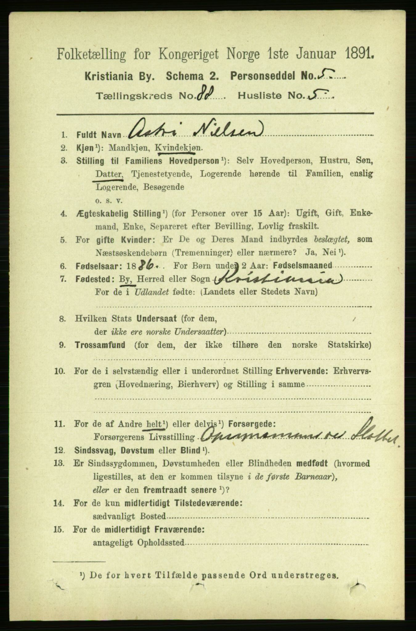 RA, 1891 census for 0301 Kristiania, 1891, p. 43866