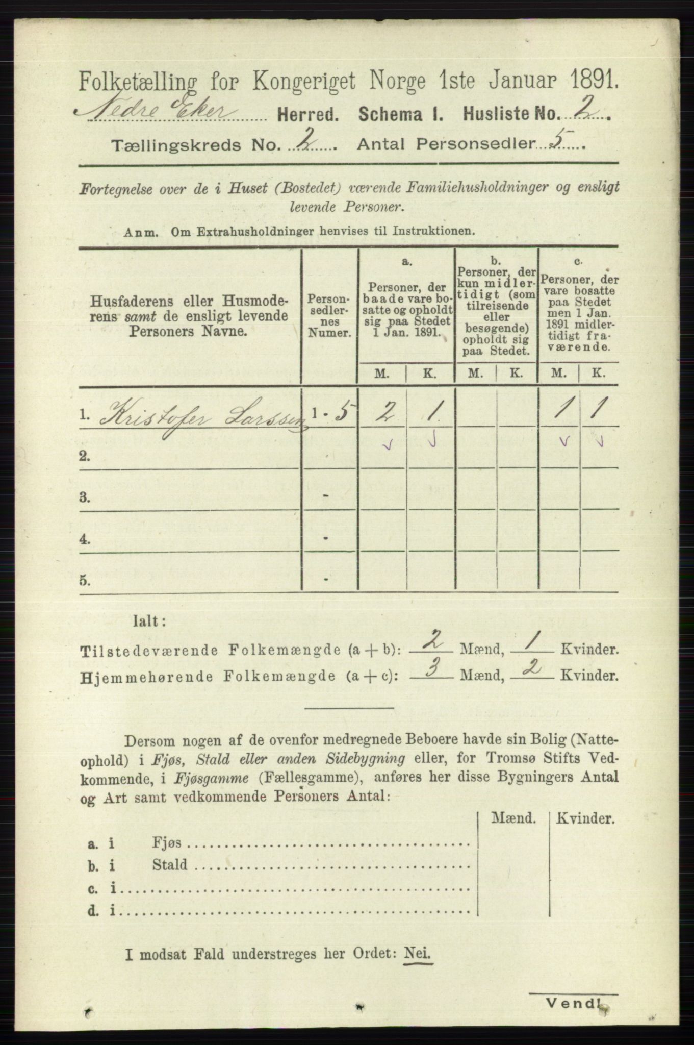 RA, 1891 census for 0625 Nedre Eiker, 1891, p. 448
