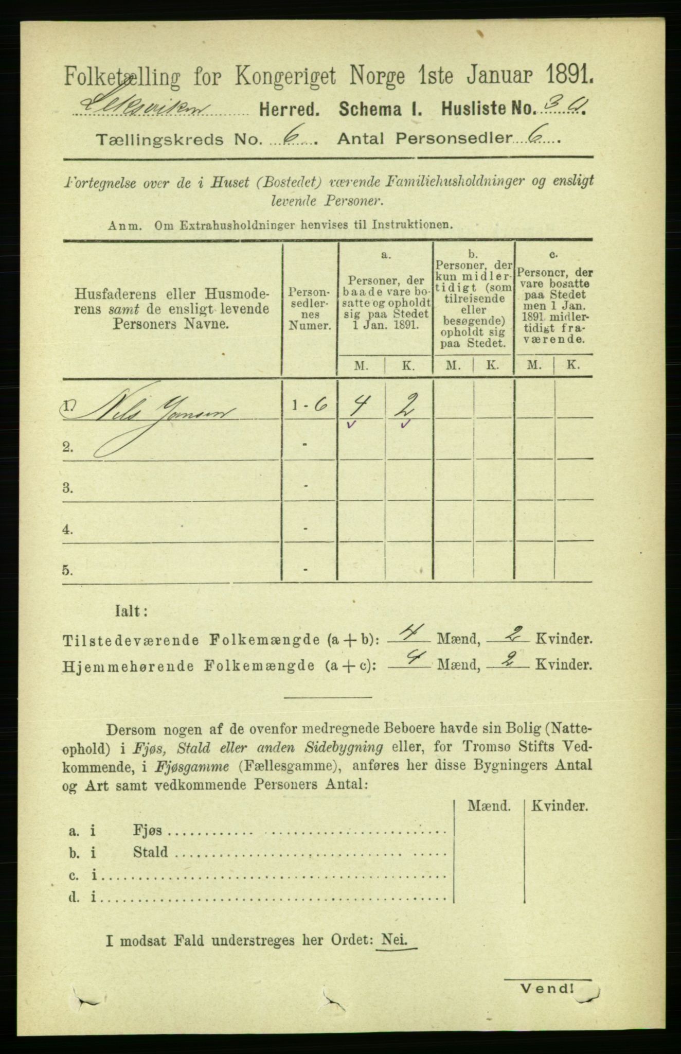 RA, 1891 census for 1718 Leksvik, 1891, p. 3162