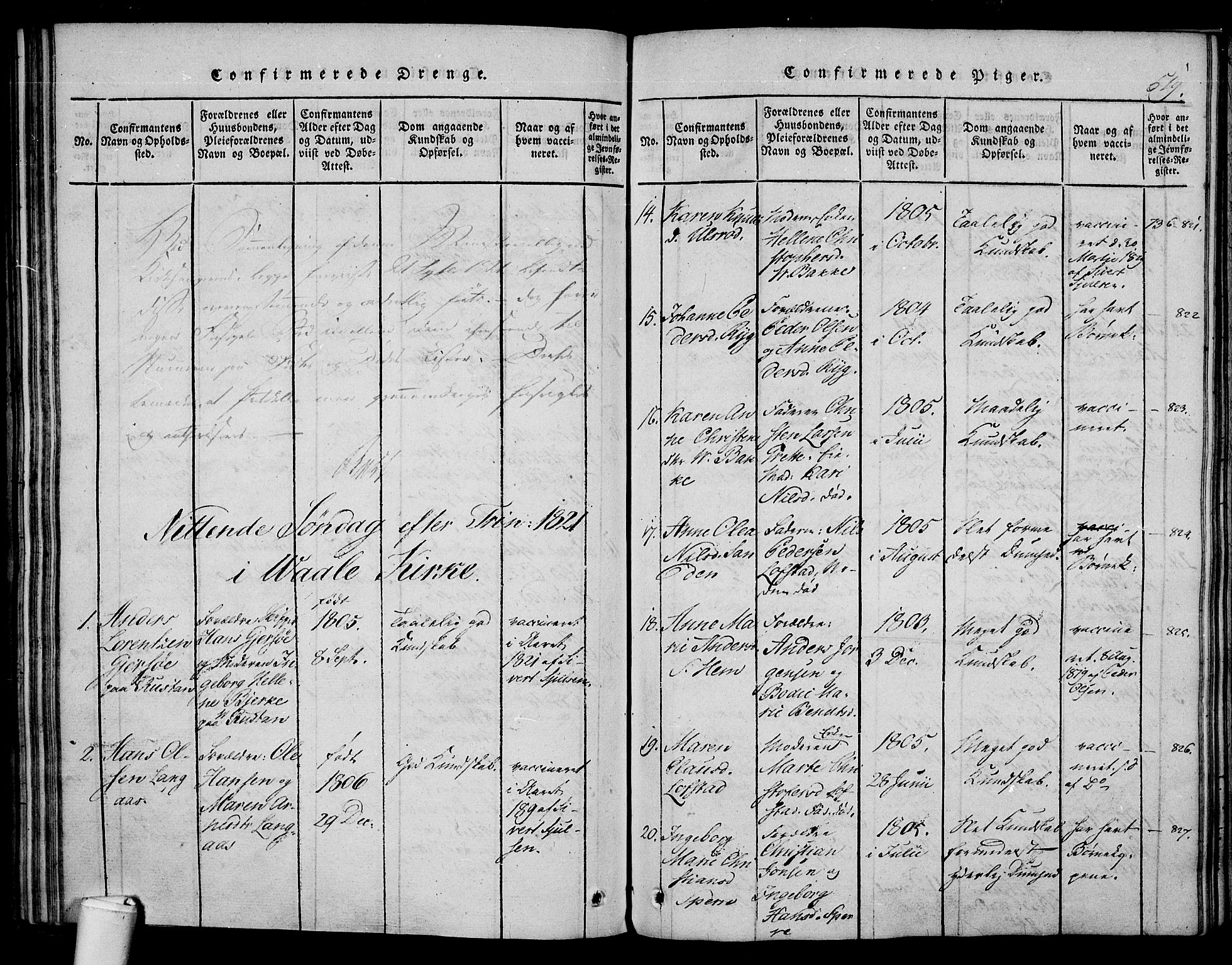 Våle kirkebøker, SAKO/A-334/F/Fa/L0007: Parish register (official) no. I 7, 1814-1824, p. 518-519