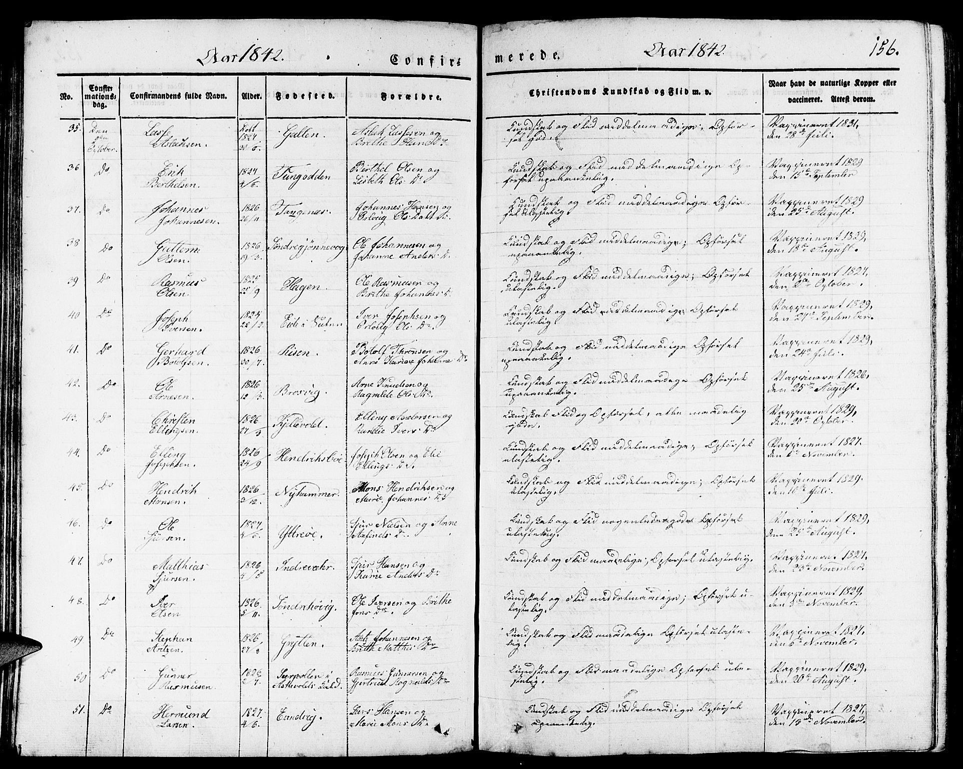 Gulen sokneprestembete, AV/SAB-A-80201/H/Haa/Haaa/L0020: Parish register (official) no. A 20, 1837-1847, p. 156