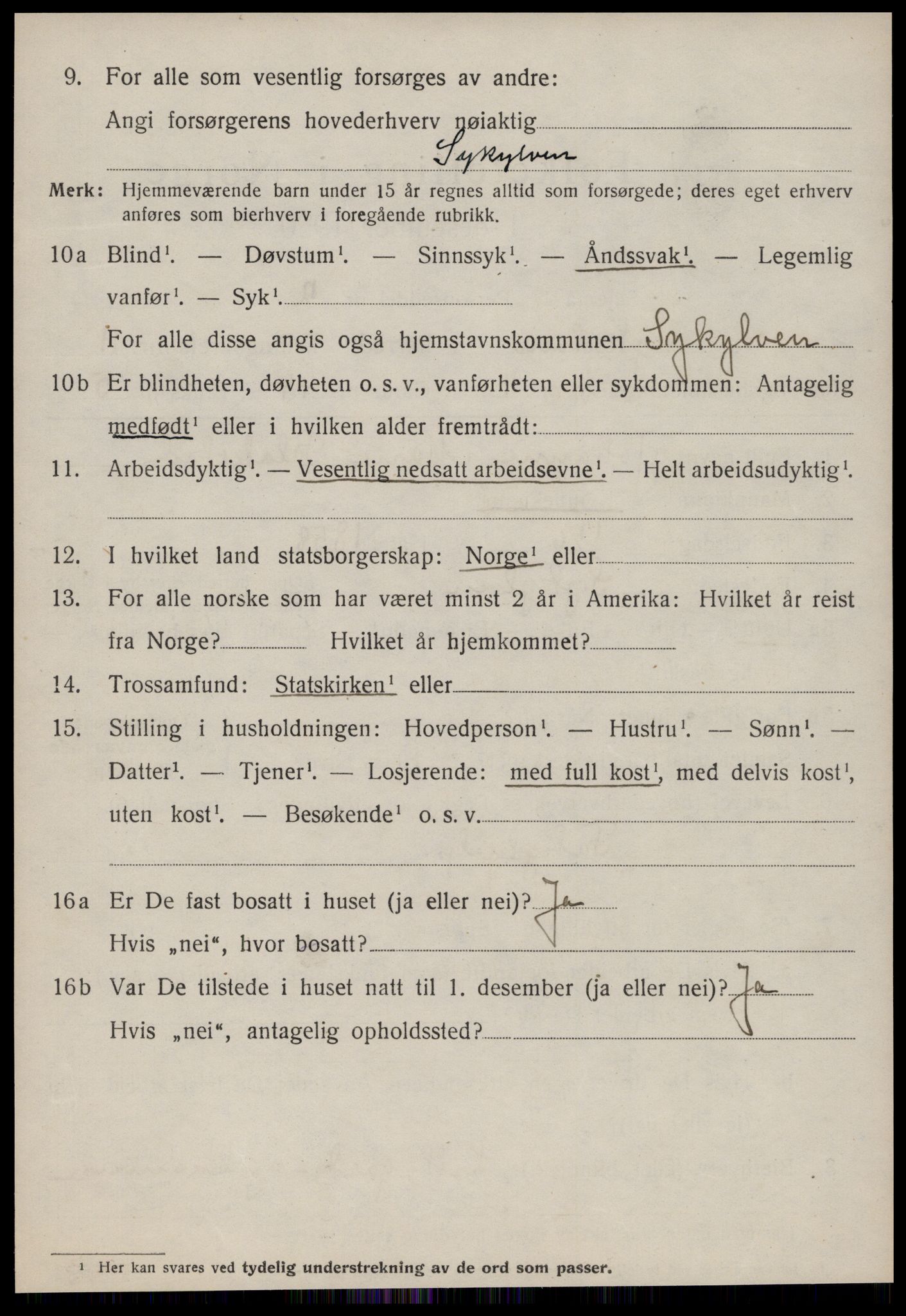 SAT, 1920 census for Sykkylven, 1920, p. 5442