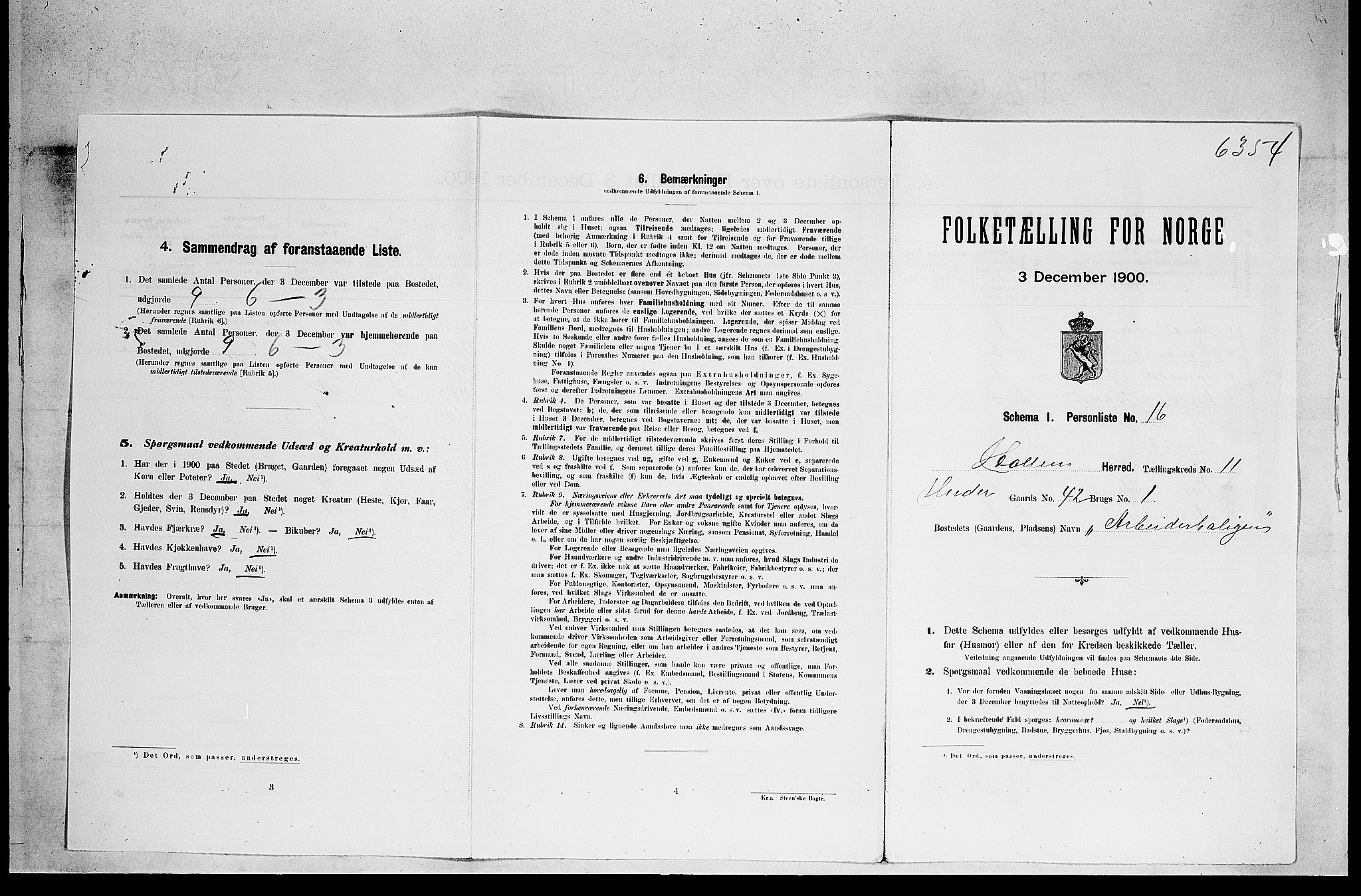 SAKO, 1900 census for Holla, 1900, p. 1119