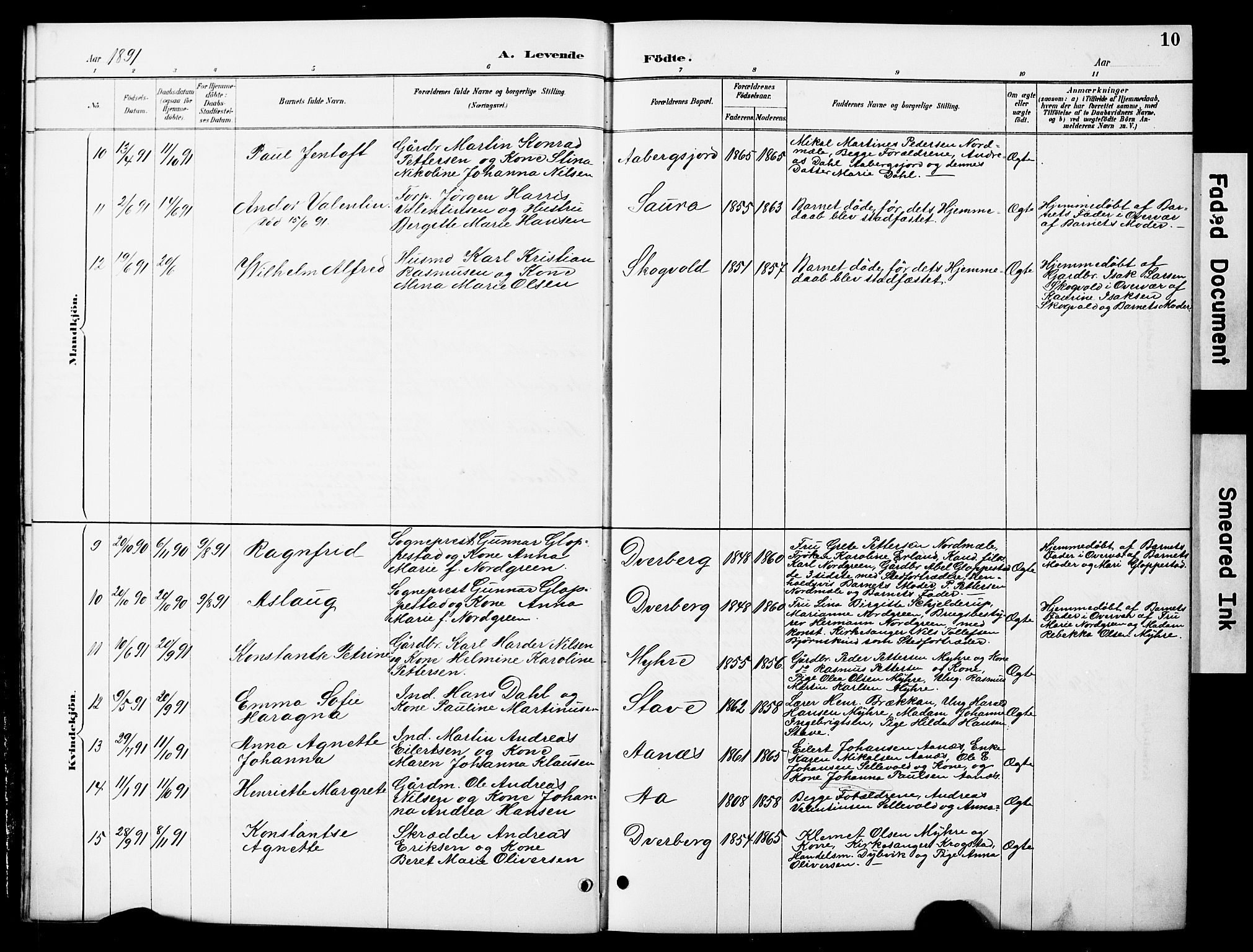 Ministerialprotokoller, klokkerbøker og fødselsregistre - Nordland, AV/SAT-A-1459/897/L1413: Parish register (copy) no. 897C03, 1887-1903, p. 10