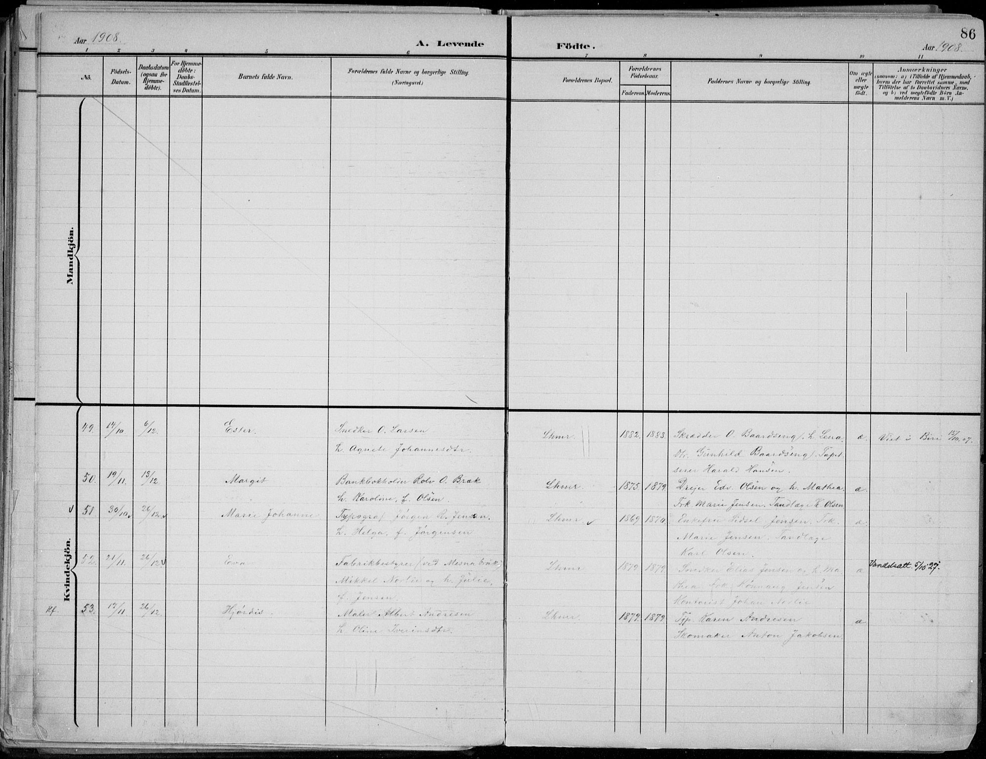 Lillehammer prestekontor, AV/SAH-PREST-088/H/Ha/Haa/L0001: Parish register (official) no. 1, 1901-1916, p. 86