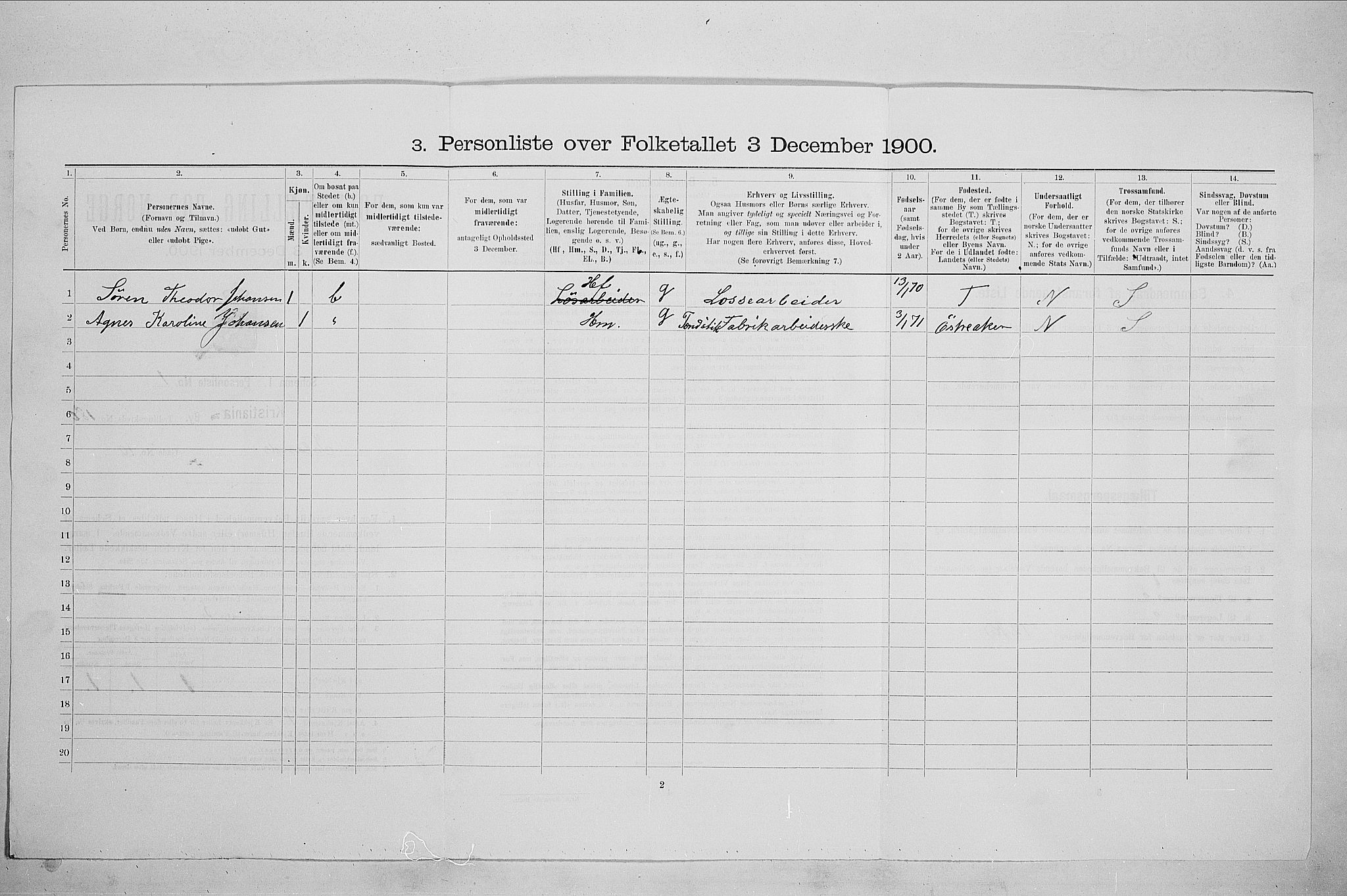 SAO, 1900 census for Kristiania, 1900, p. 42223