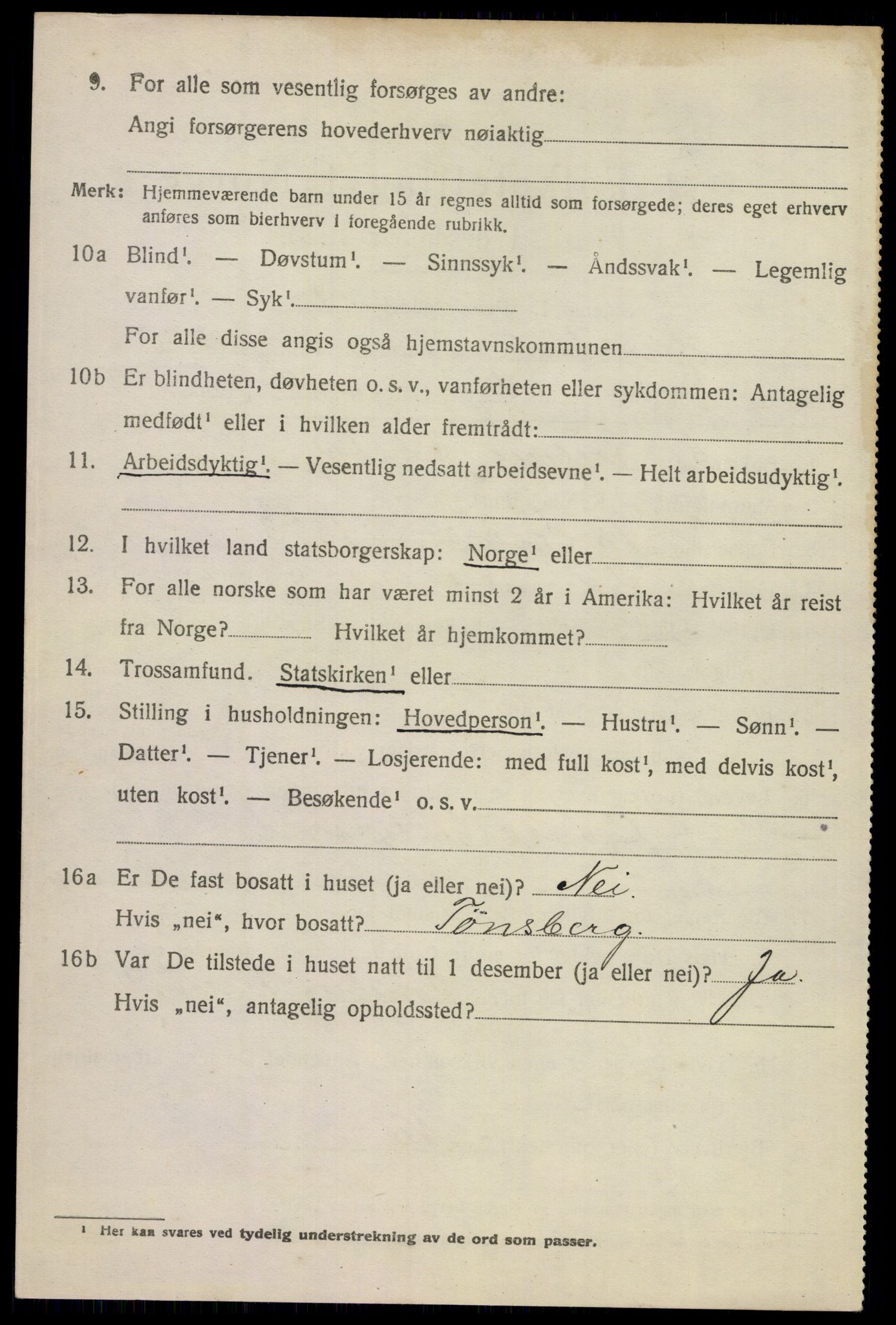 SAKO, 1920 census for Andebu, 1920, p. 1497