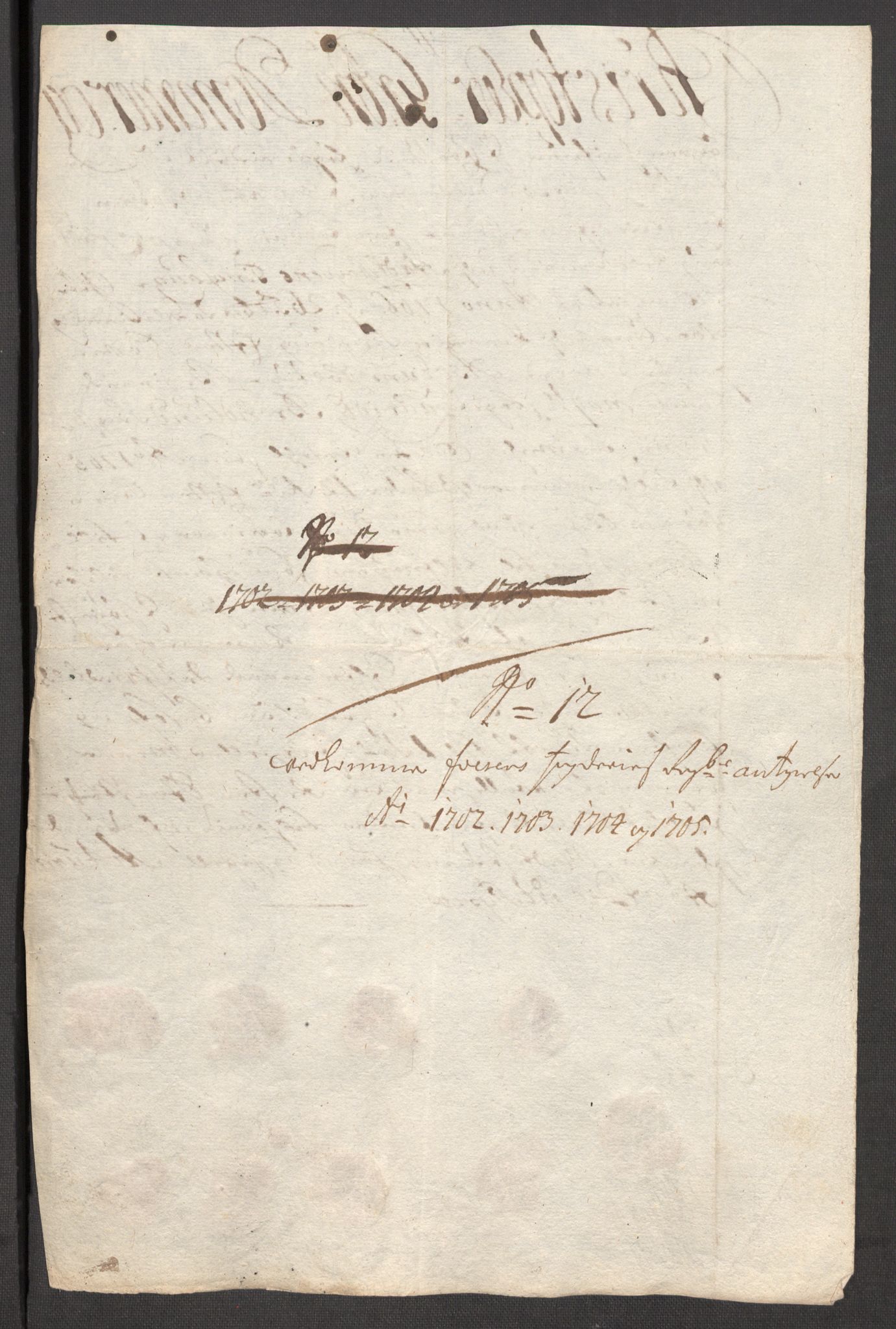 Rentekammeret inntil 1814, Reviderte regnskaper, Fogderegnskap, AV/RA-EA-4092/R57/L3856: Fogderegnskap Fosen, 1704-1705, p. 413