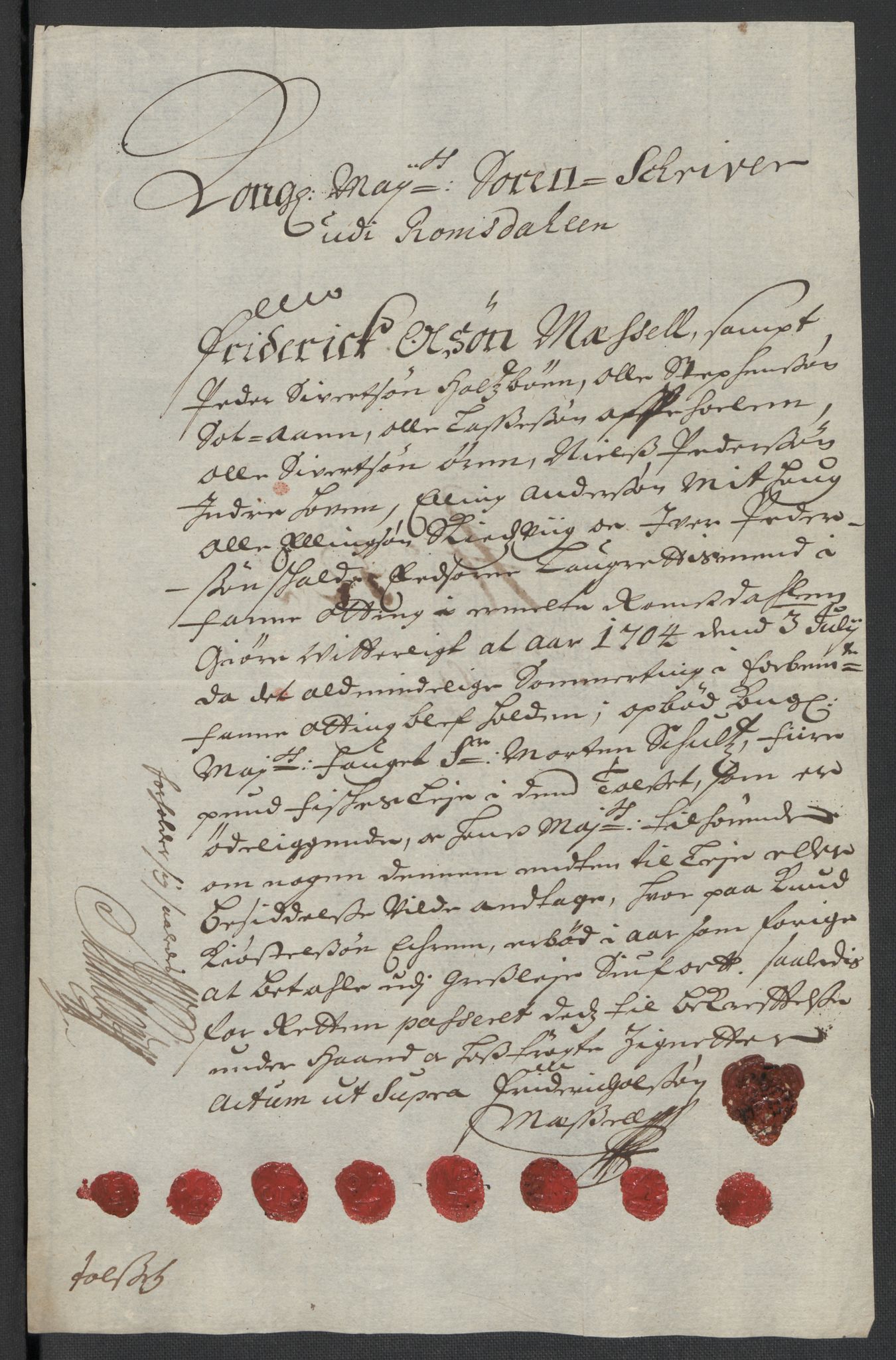 Rentekammeret inntil 1814, Reviderte regnskaper, Fogderegnskap, RA/EA-4092/R55/L3656: Fogderegnskap Romsdal, 1703-1705, p. 319