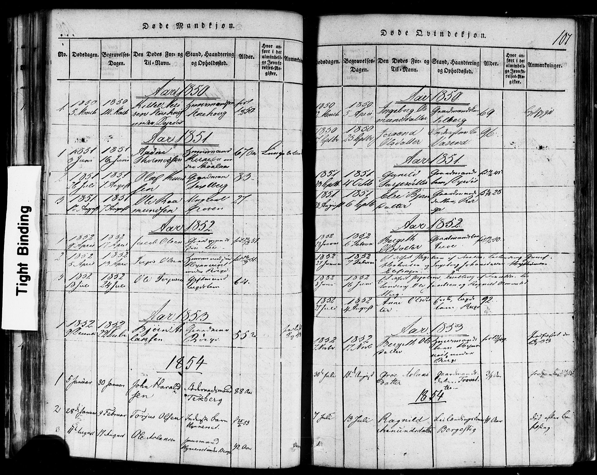 Rauland kirkebøker, AV/SAKO-A-292/F/Fa/L0002: Parish register (official) no. I 2, 1815-1860, p. 107