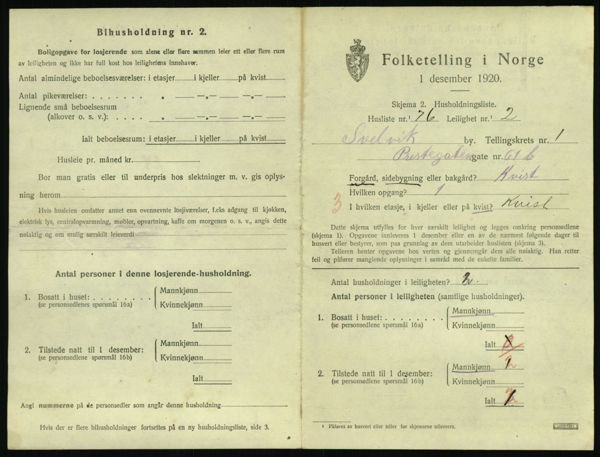 SAKO, 1920 census for Svelvik, 1920, p. 735