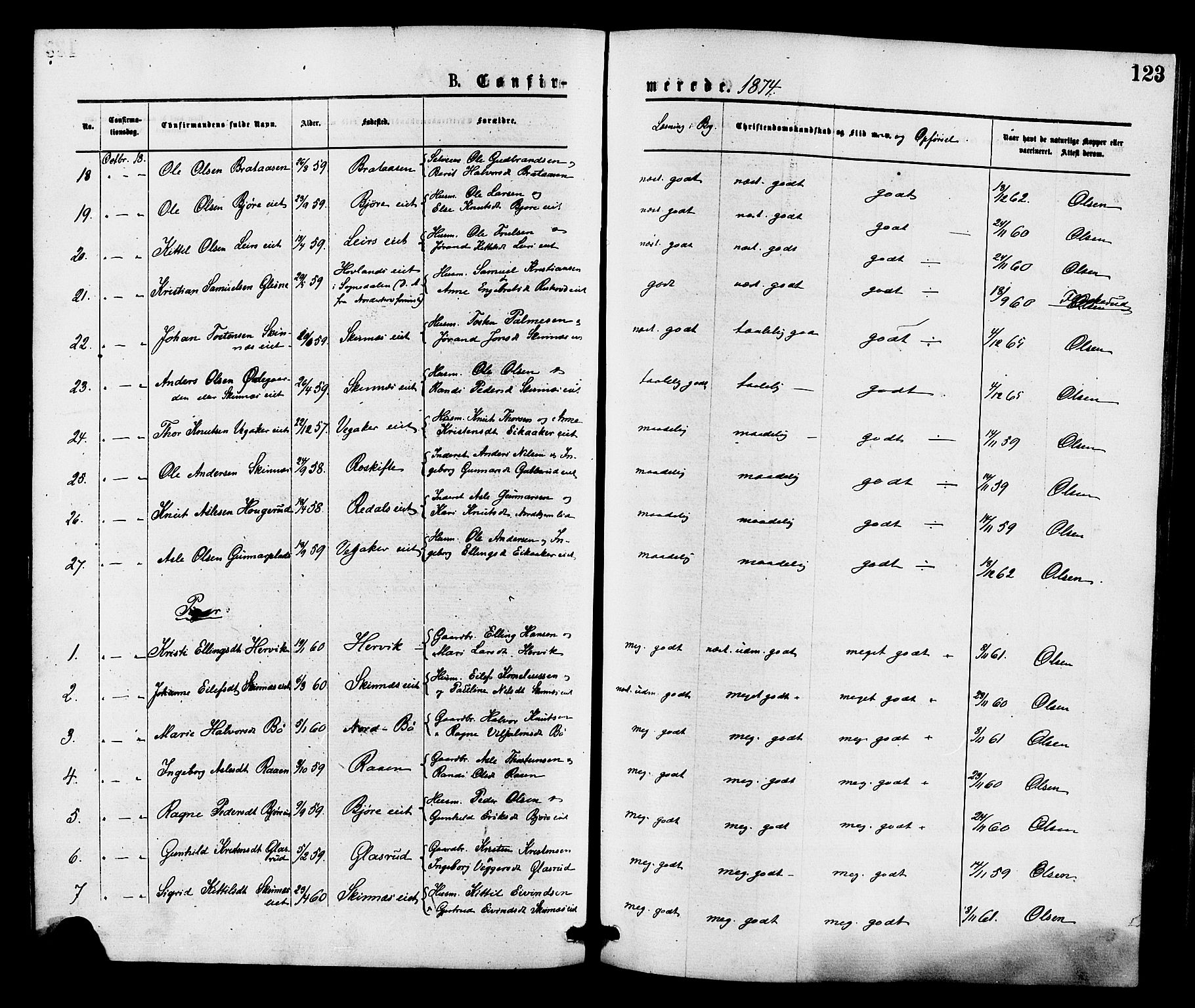 Krødsherad kirkebøker, AV/SAKO-A-19/F/Fa/L0004: Parish register (official) no. 4, 1873-1878, p. 123