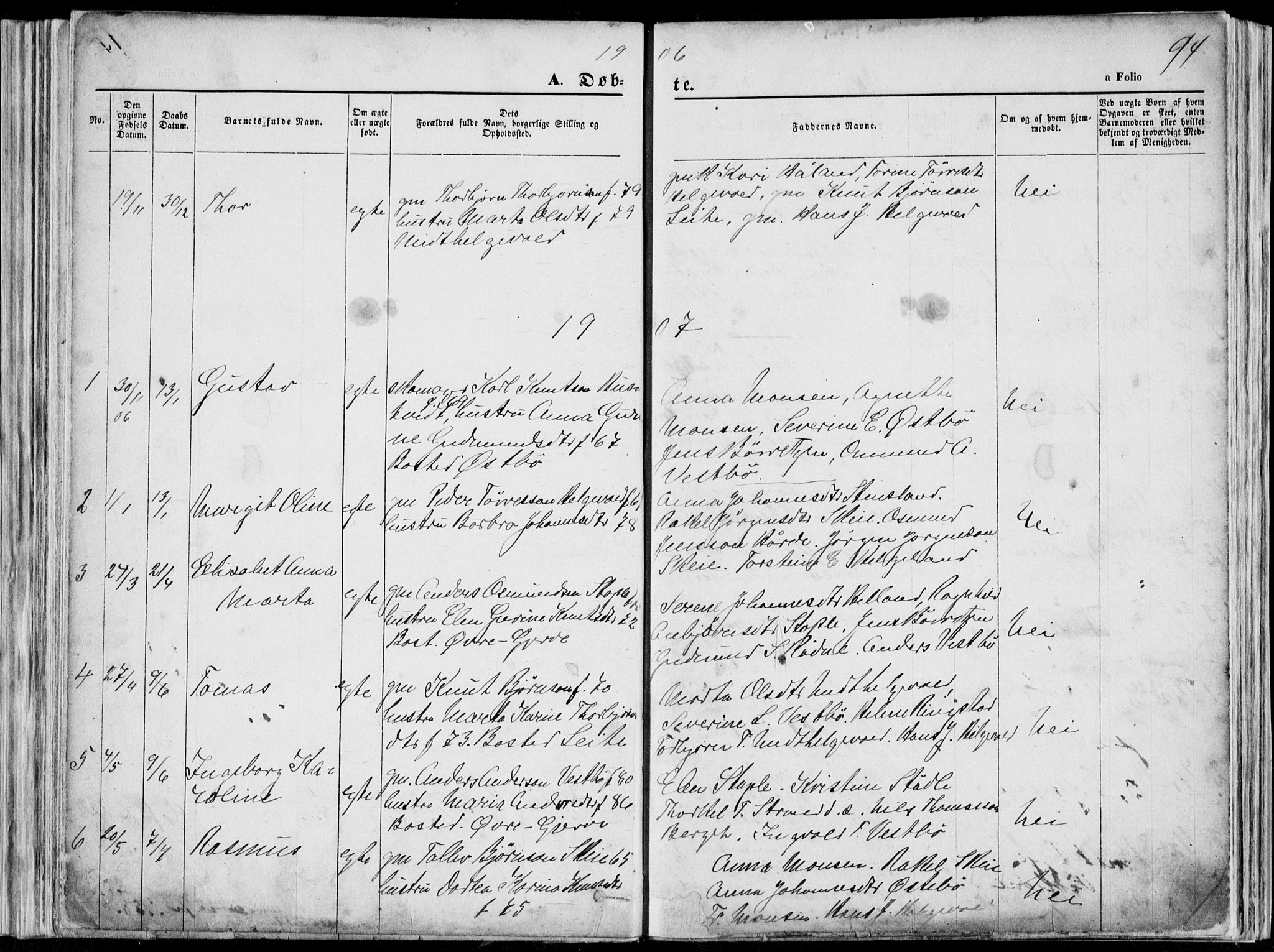 Vikedal sokneprestkontor, AV/SAST-A-101840/01/V: Parish register (copy) no. B 10, 1864-1926, p. 94