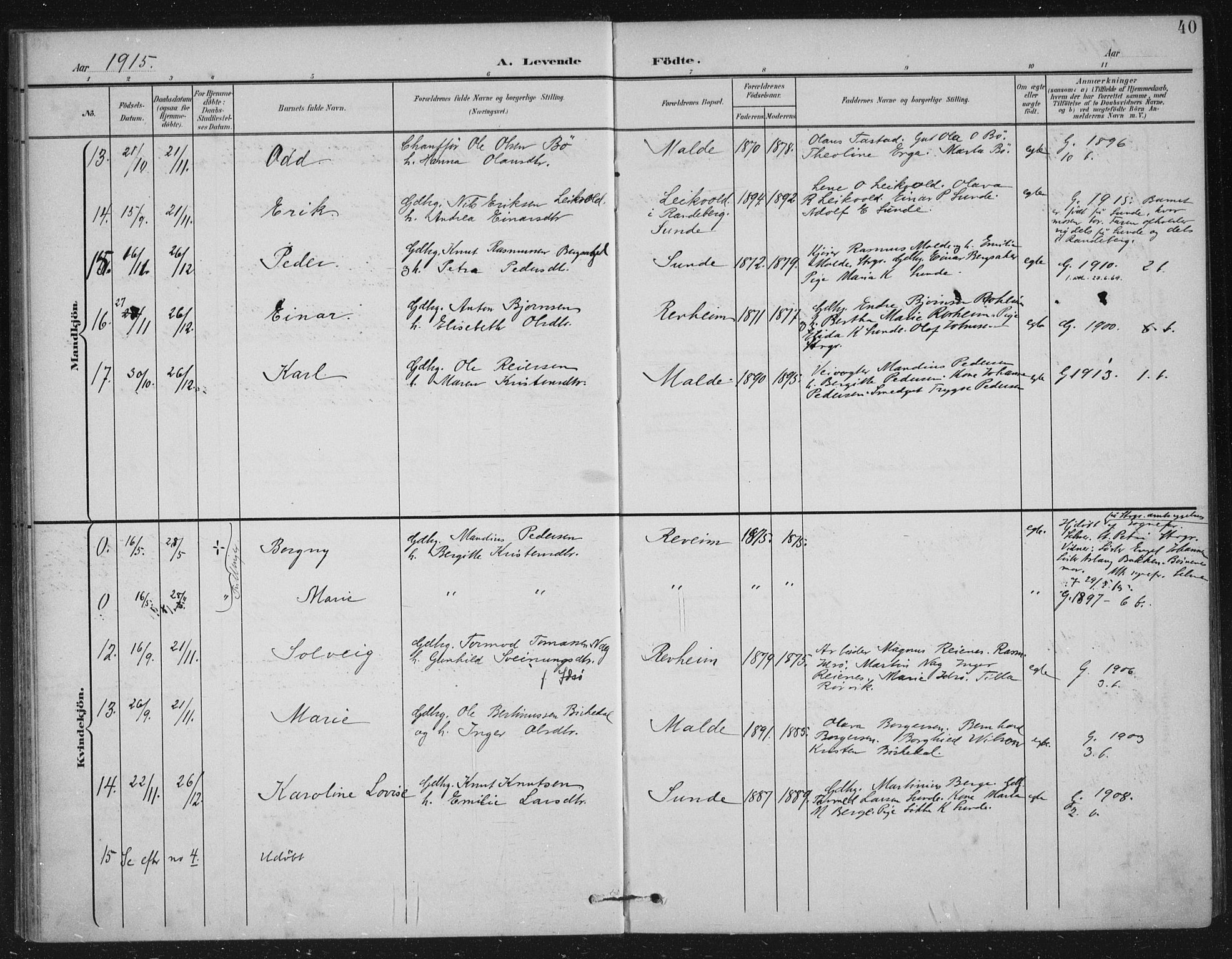 Håland sokneprestkontor, AV/SAST-A-101802/002/B/L0001: Parish register (official) no. A 13, 1901-1923, p. 40