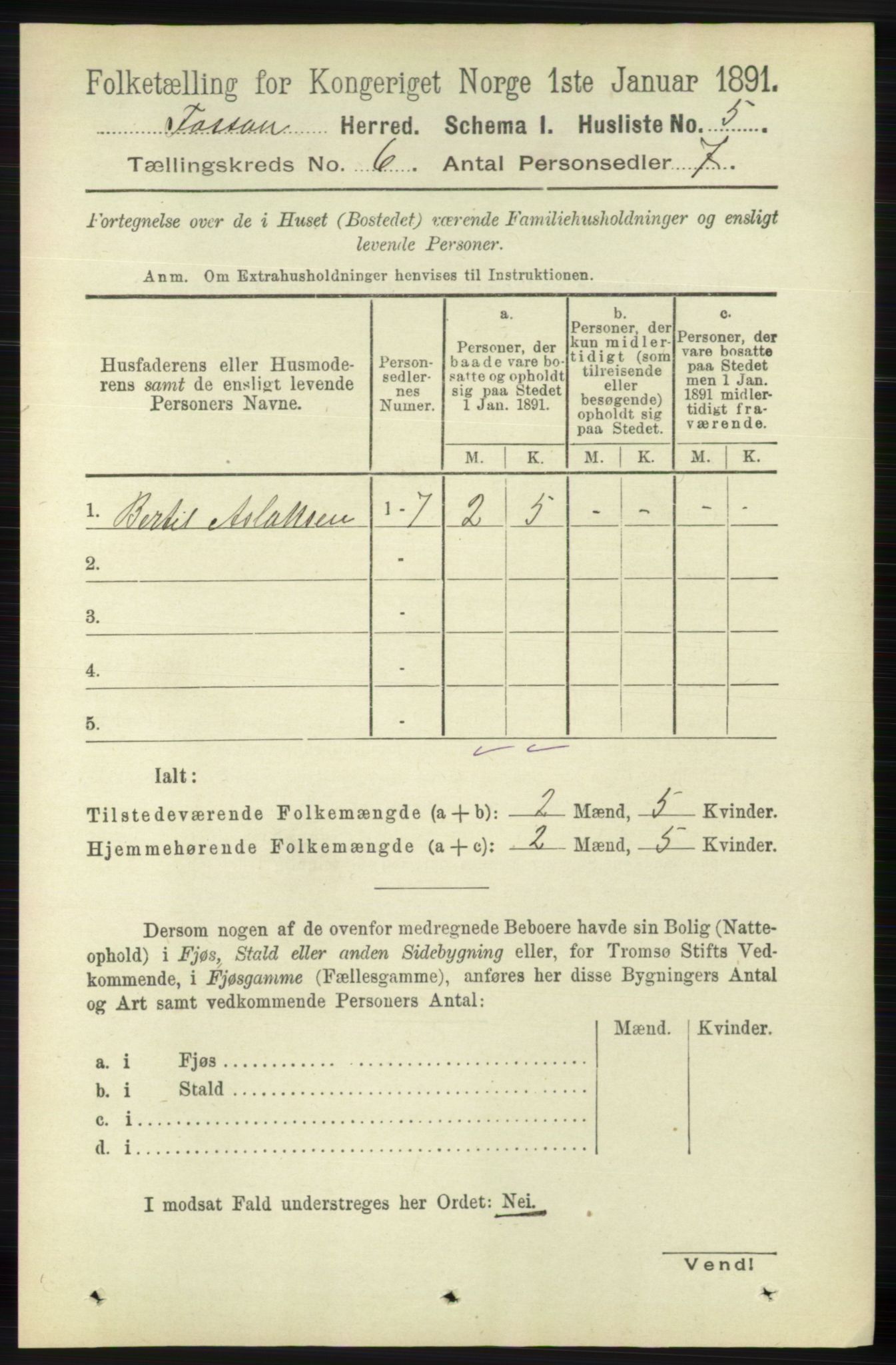 RA, 1891 census for 1129 Forsand, 1891, p. 904