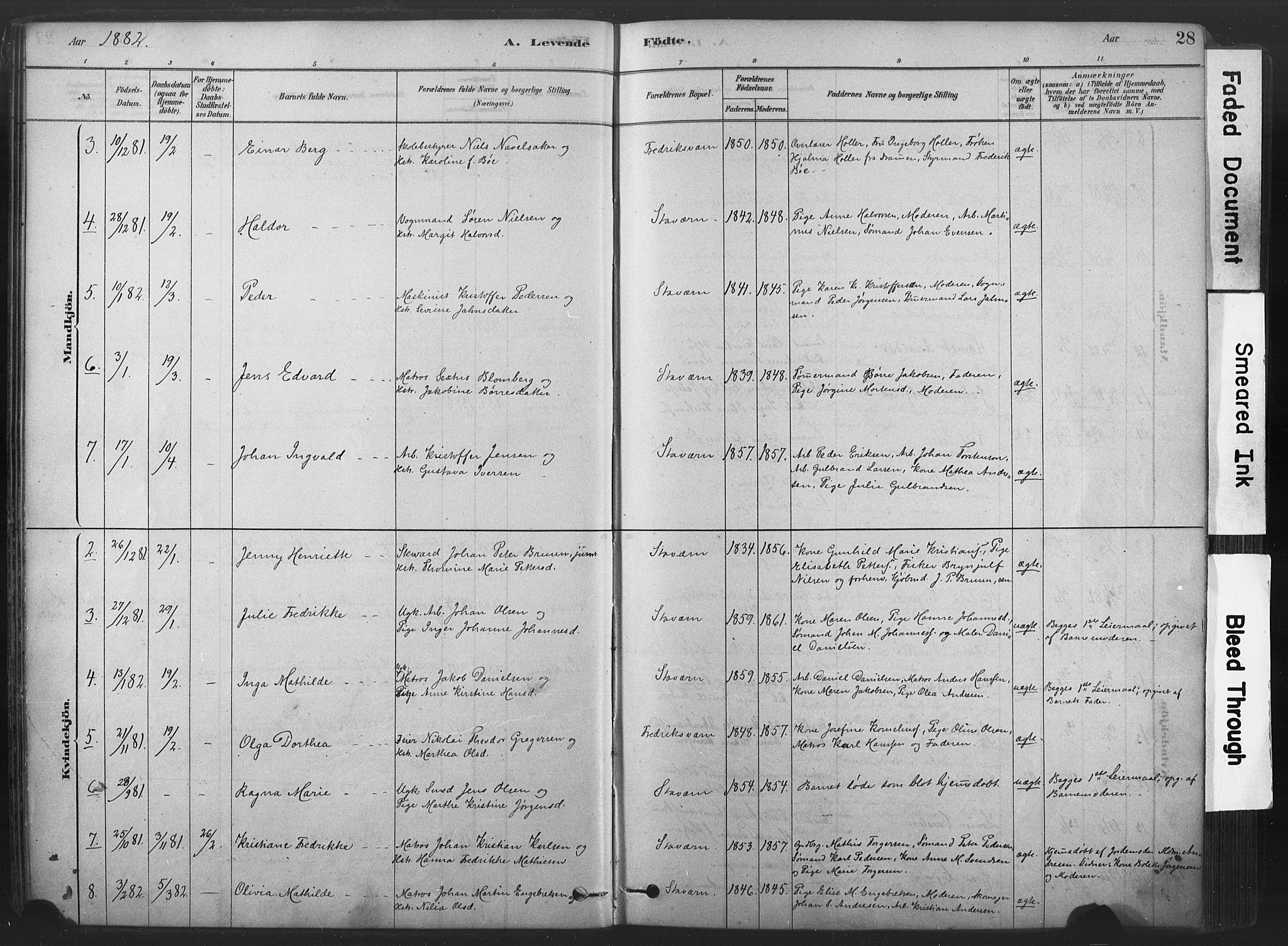 Stavern kirkebøker, SAKO/A-318/F/Fa/L0008: Parish register (official) no. 8, 1878-1905, p. 28