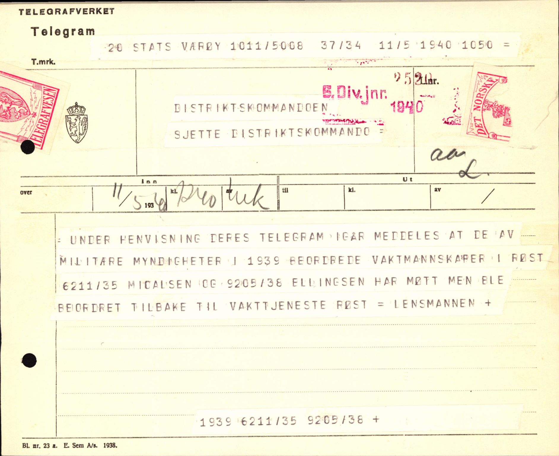 Forsvaret, Forsvarets krigshistoriske avdeling, AV/RA-RAFA-2017/Y/Yb/L0123: II-C-11-600  -  6. Divisjon med avdelinger, 1940, p. 517